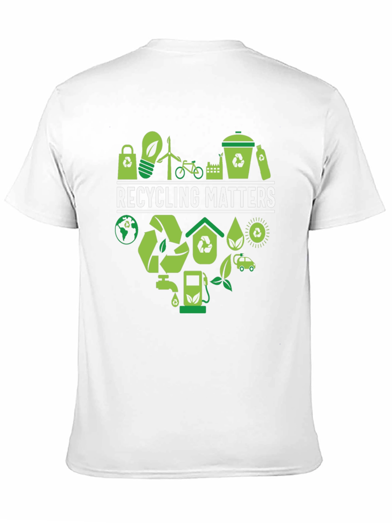 Black Recycling Matters Graphic Tee - Eco-Friendly Design view 11