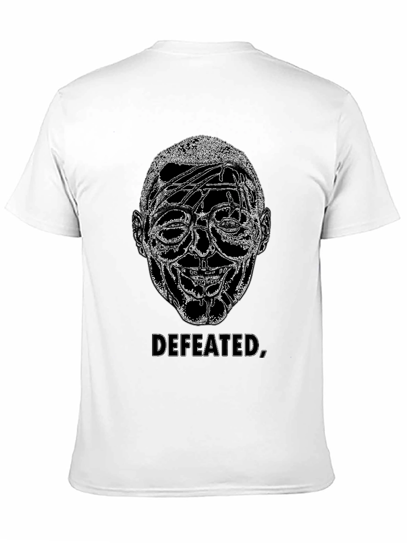 Black Defeated Graphic Print Black T-Shirt view 11