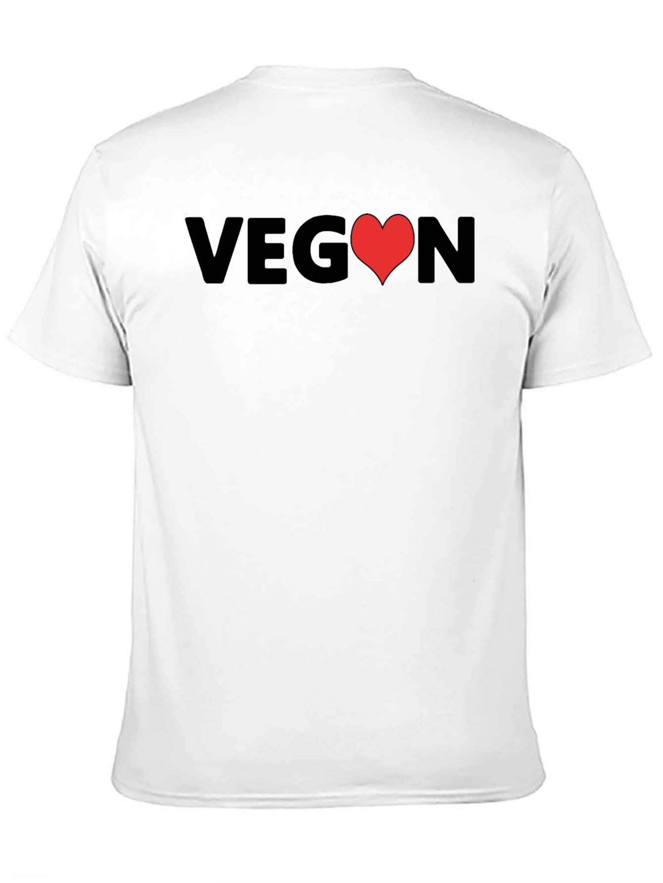 Black Vegan Heart Graphic T-Shirt - Unisex Soft Cotton Tee view 11