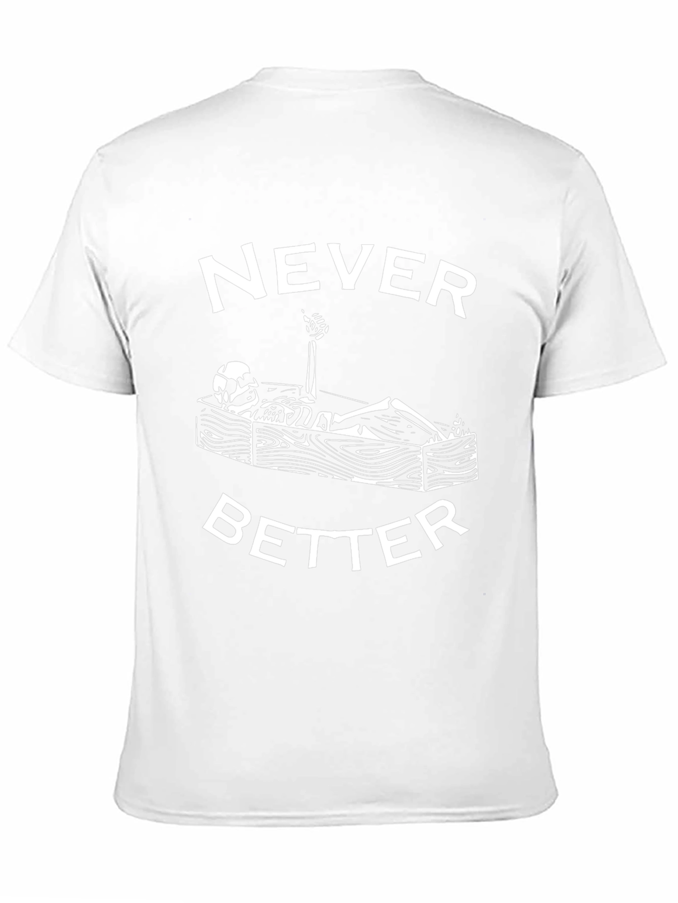 Black Never Better Skeleton Coffin Graphic Tee - Black Cotton T-Shirt view 11