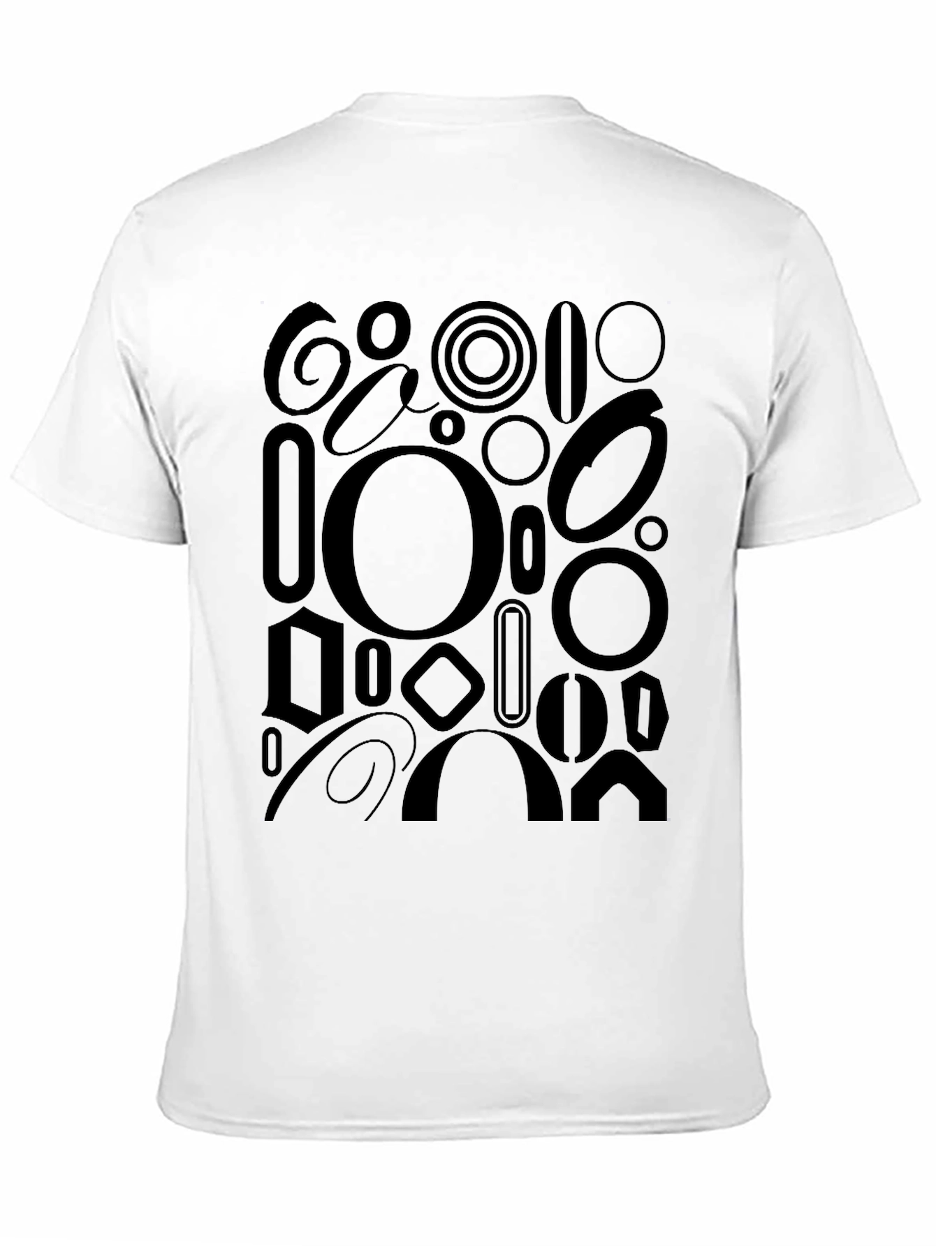 Black Abstract Shapes Black Graphic Tee view 11