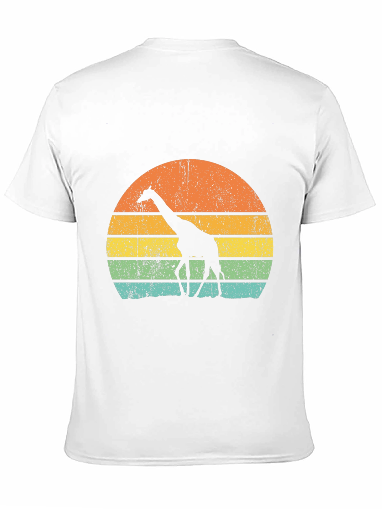 Black Retro Giraffe Sunset Graphic Tee - Black view 11