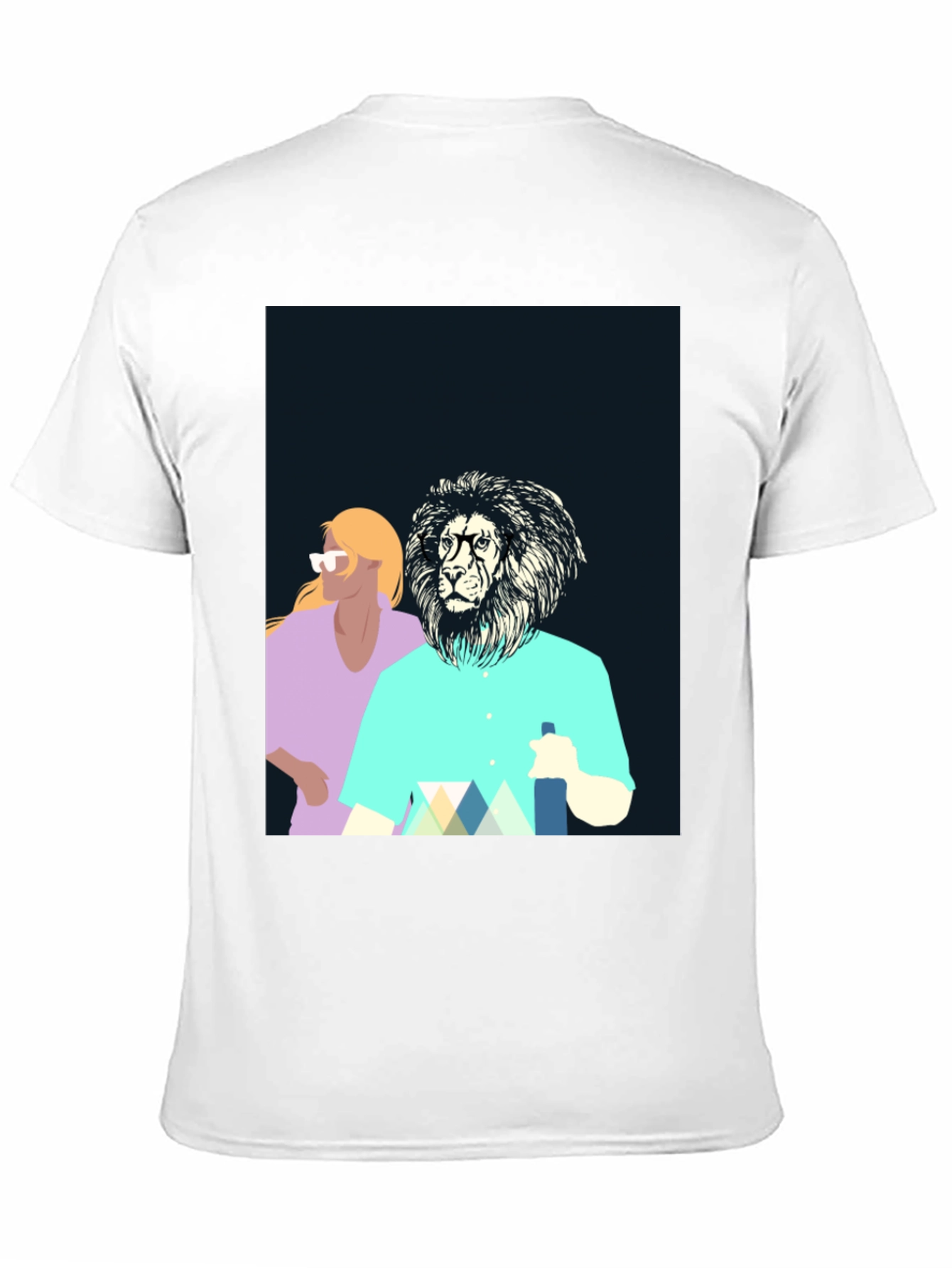 Black Cool Lion Graphic Tee - Unique Design view 11