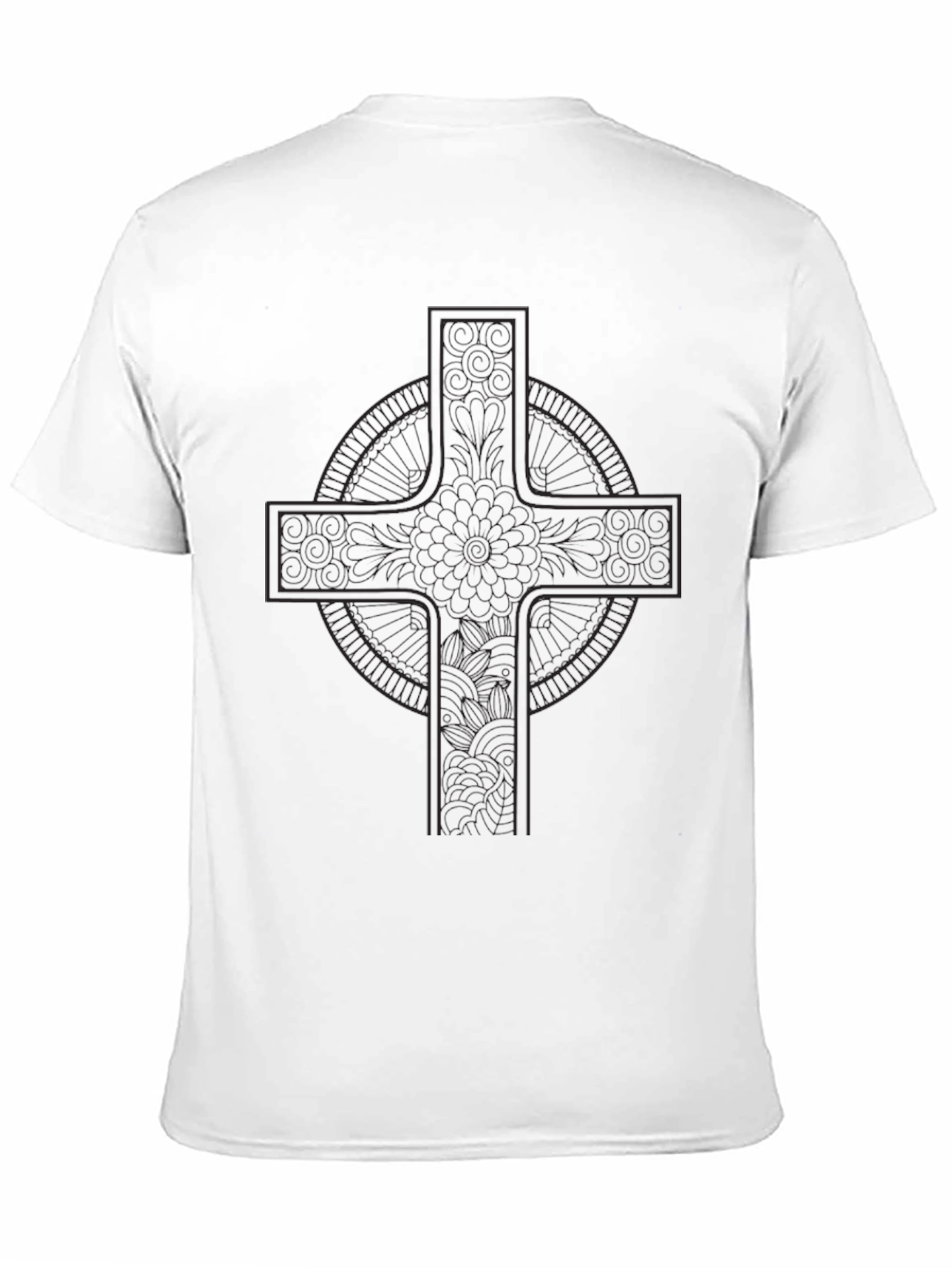 Black Dark Celtic Cross Graphic T-Shirt view 11