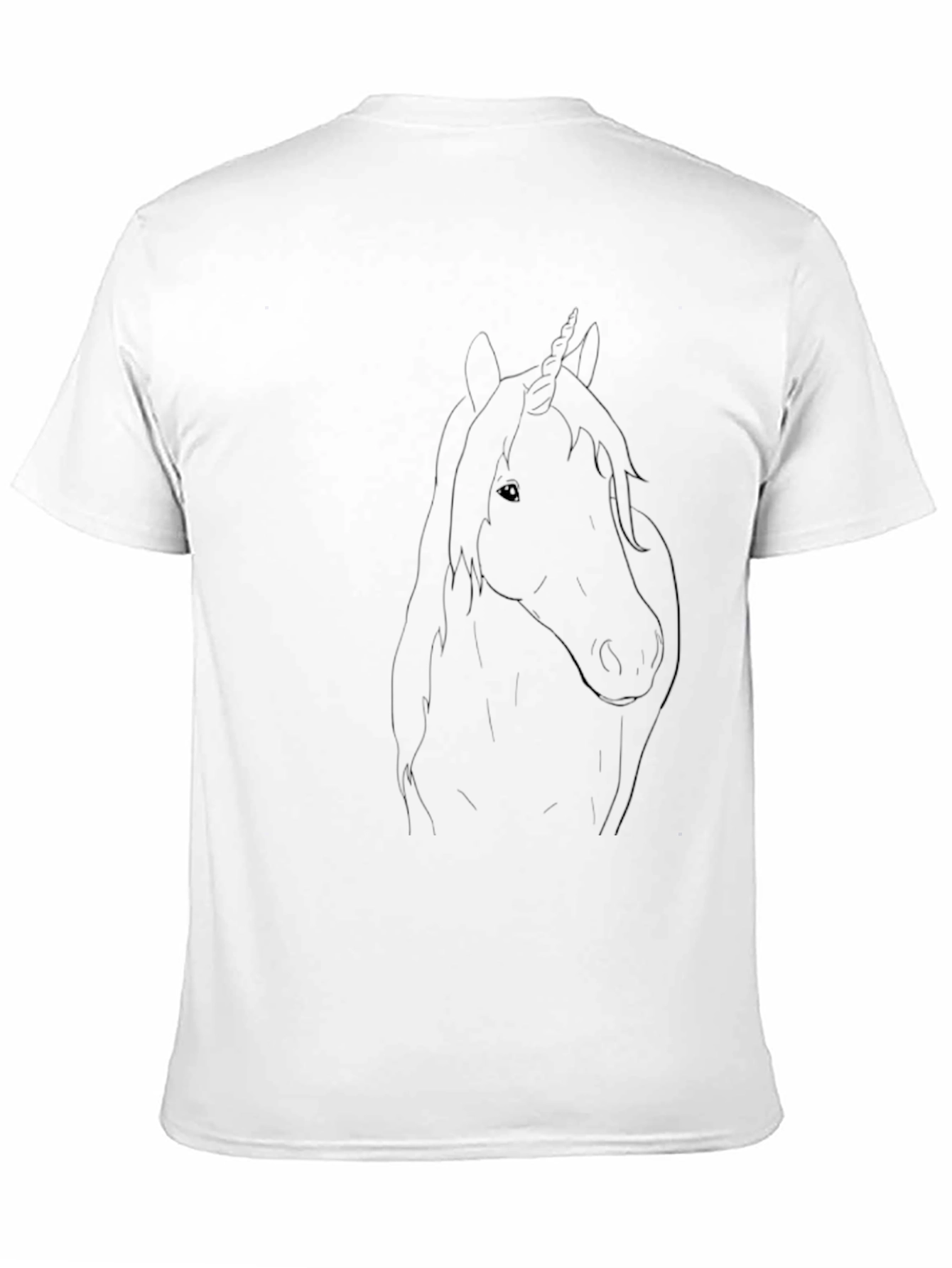 Black Unicorn Outline Black T-Shirt view 11