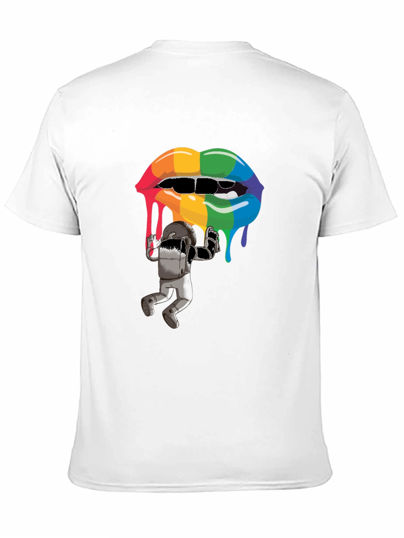 Black Rainbow Lips Graphic T-Shirt view 11