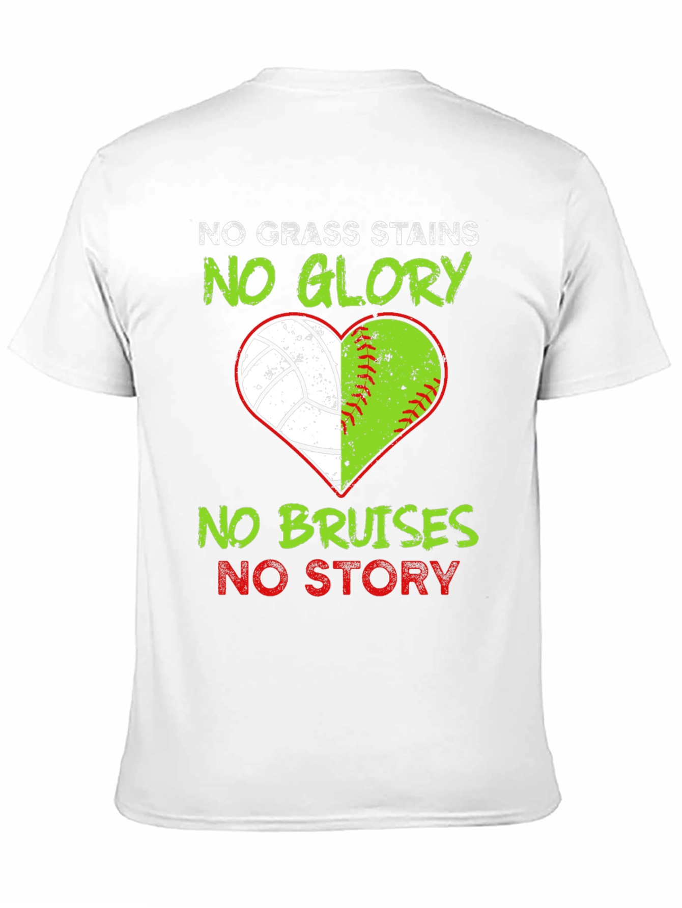 Black No Grass Stains No Glory Heart T-Shirt view 11