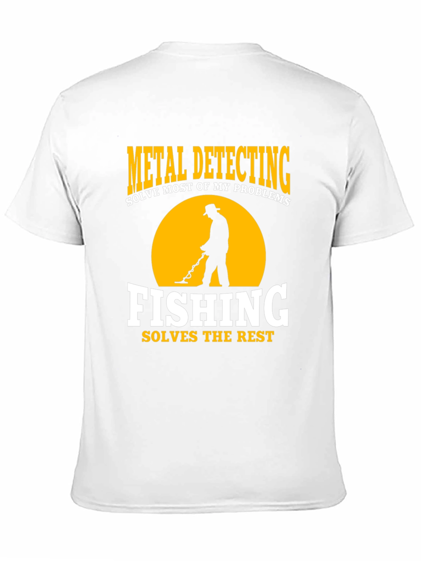 Black Metal Detecting & Fishing Graphic T-Shirt view 11