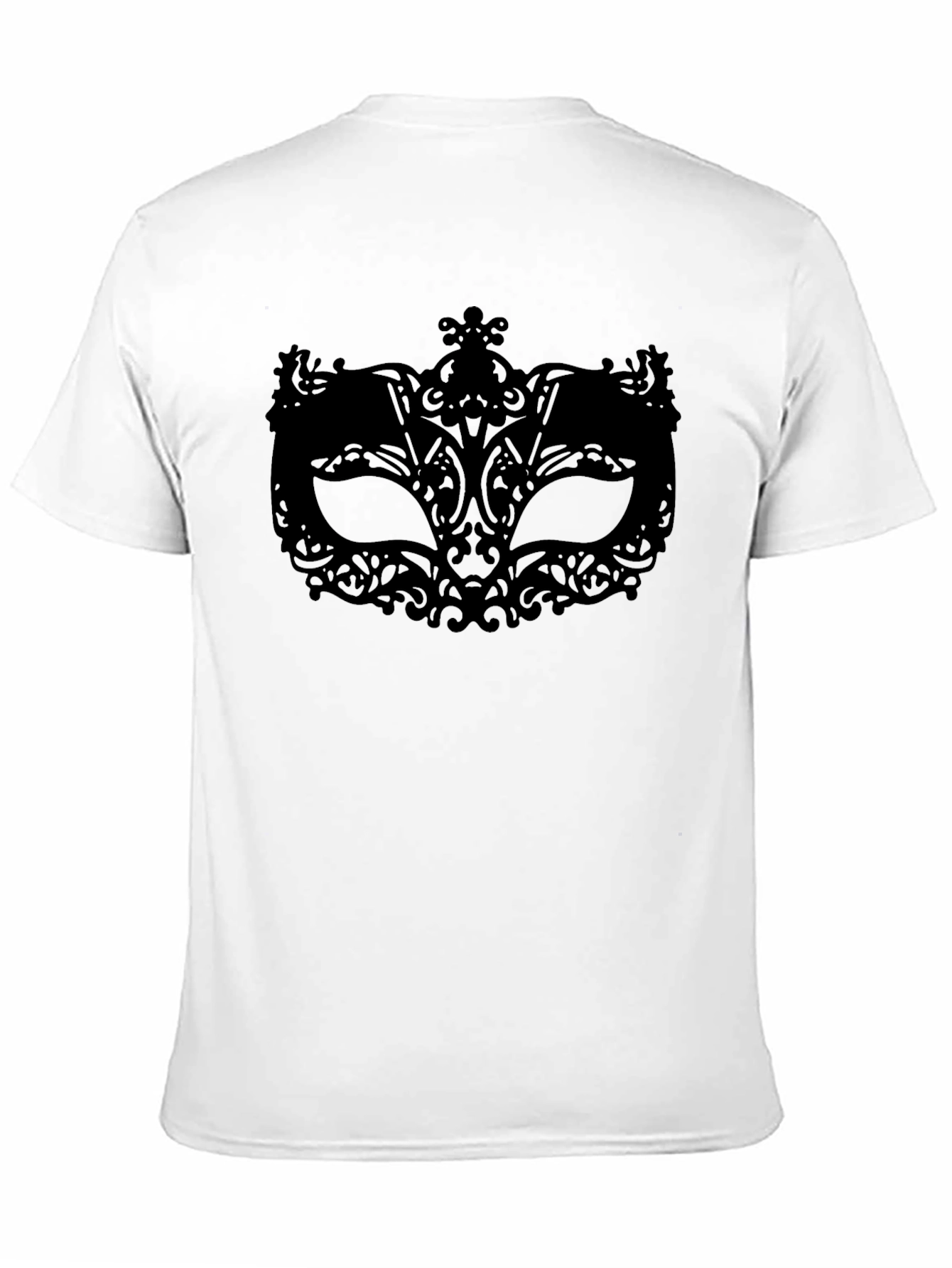 Black Masquerade Mask Graphic Tee - Black T-Shirt view 11