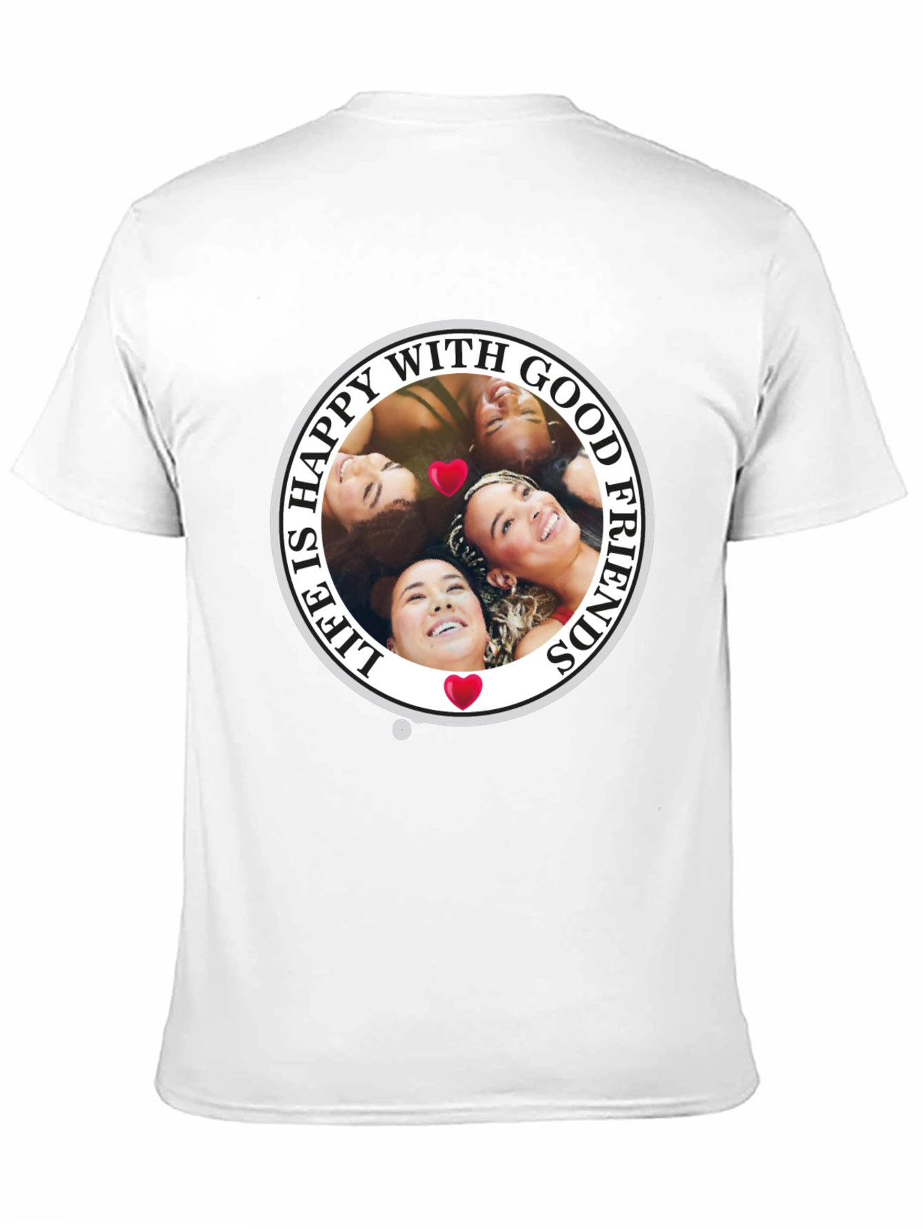 Black Happy With Good Friends T-Shirt view 11