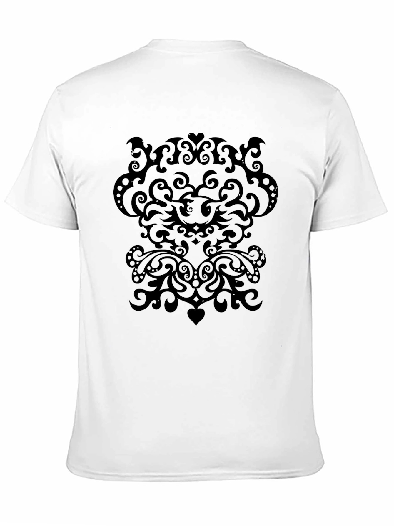 Black Elegant Black Swirl Design Tee view 11