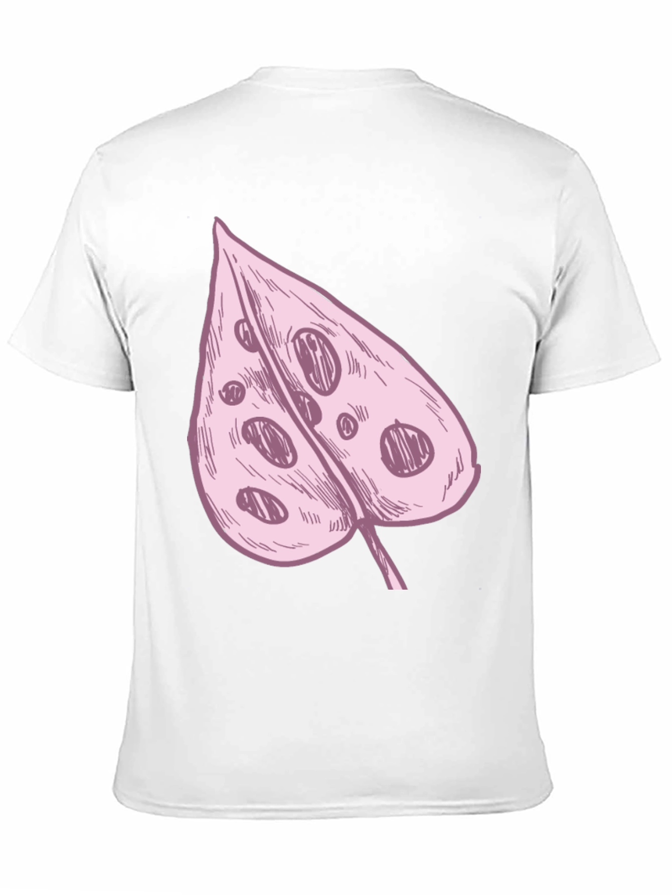 Black Pink Swiss Cheese Leaf Graphic Black Tee view 11