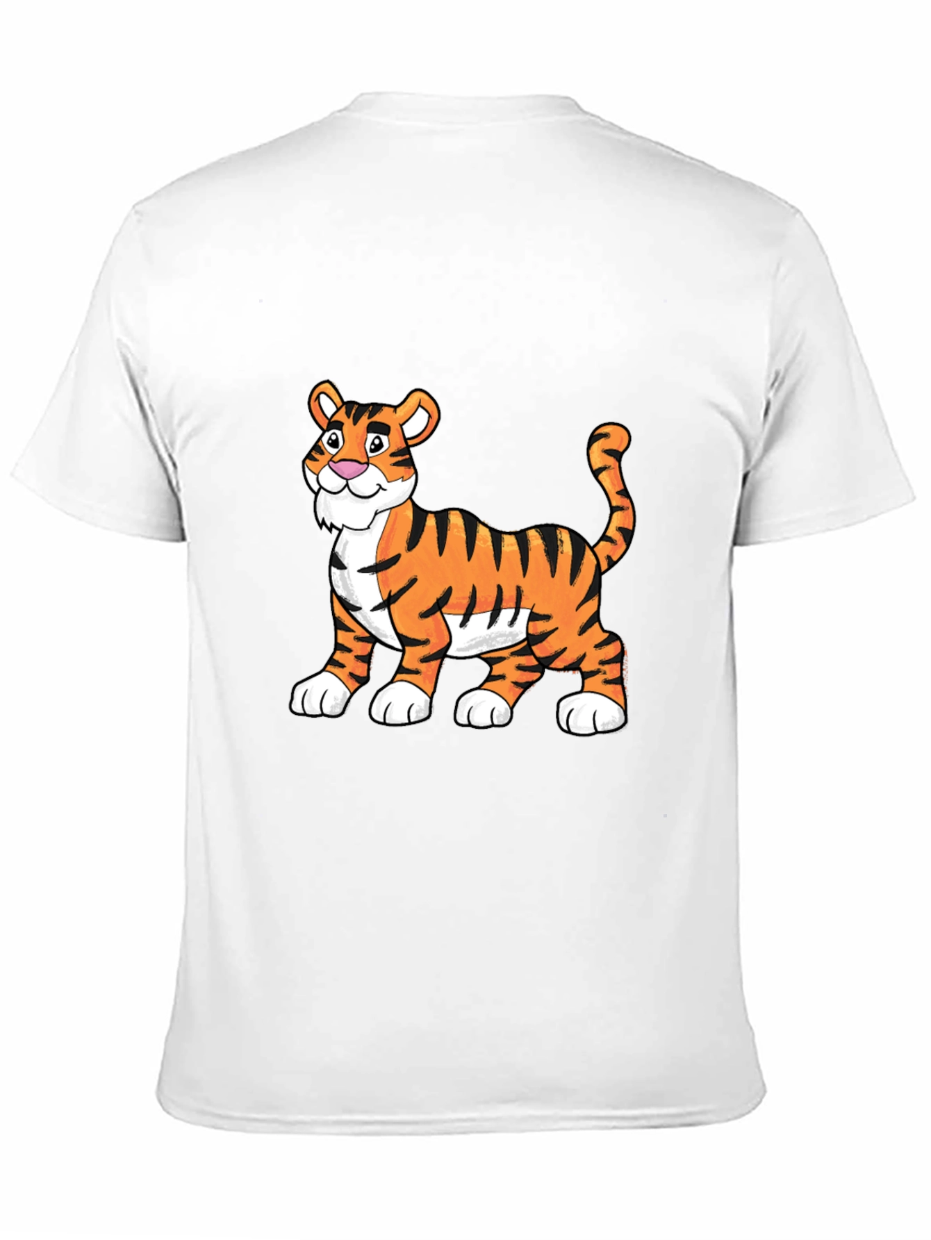 Black Cartoon Tiger Graphic Tee - Soft Black Cotton view 11