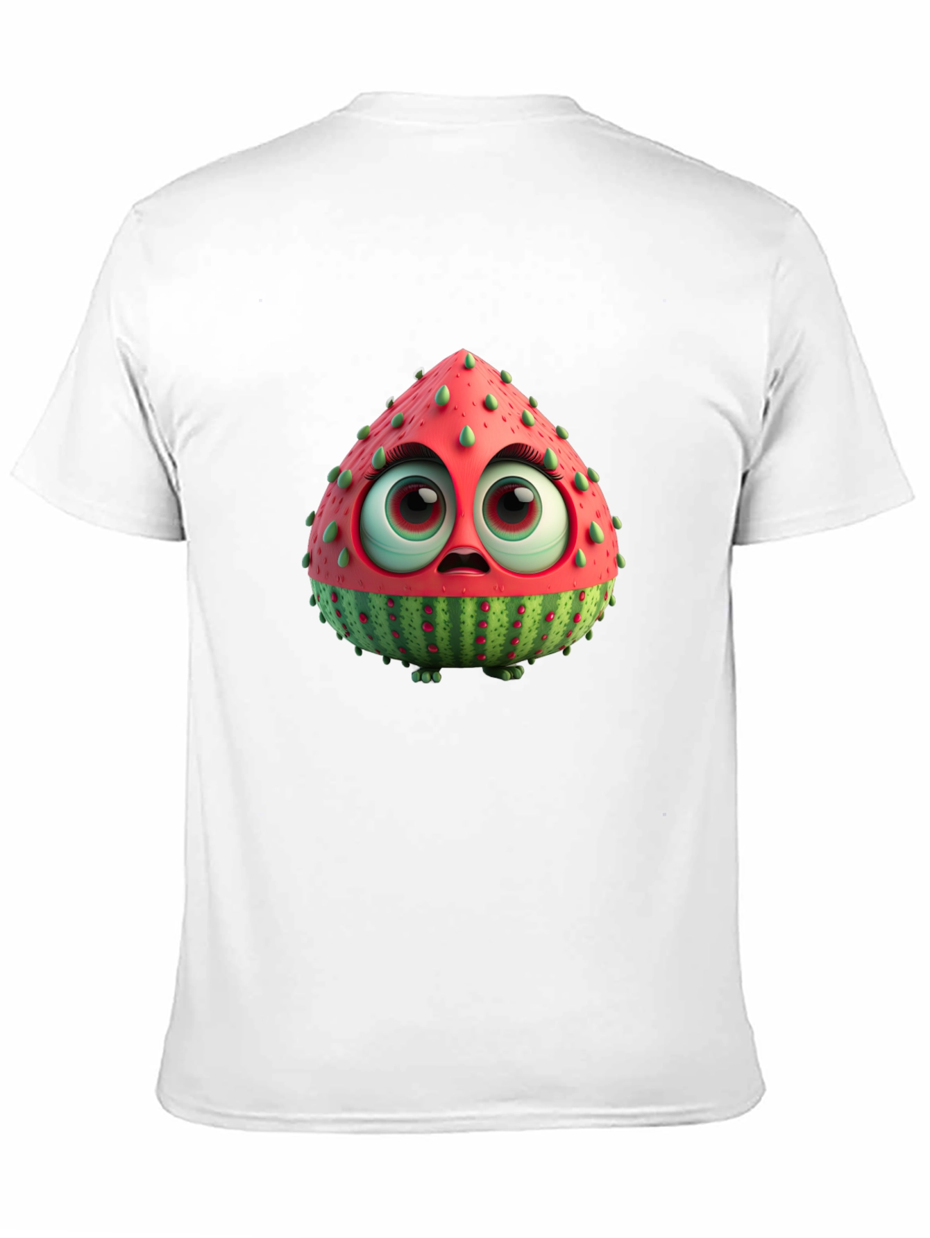 Black Cartoon Watermelon Character Black T-Shirt view 11