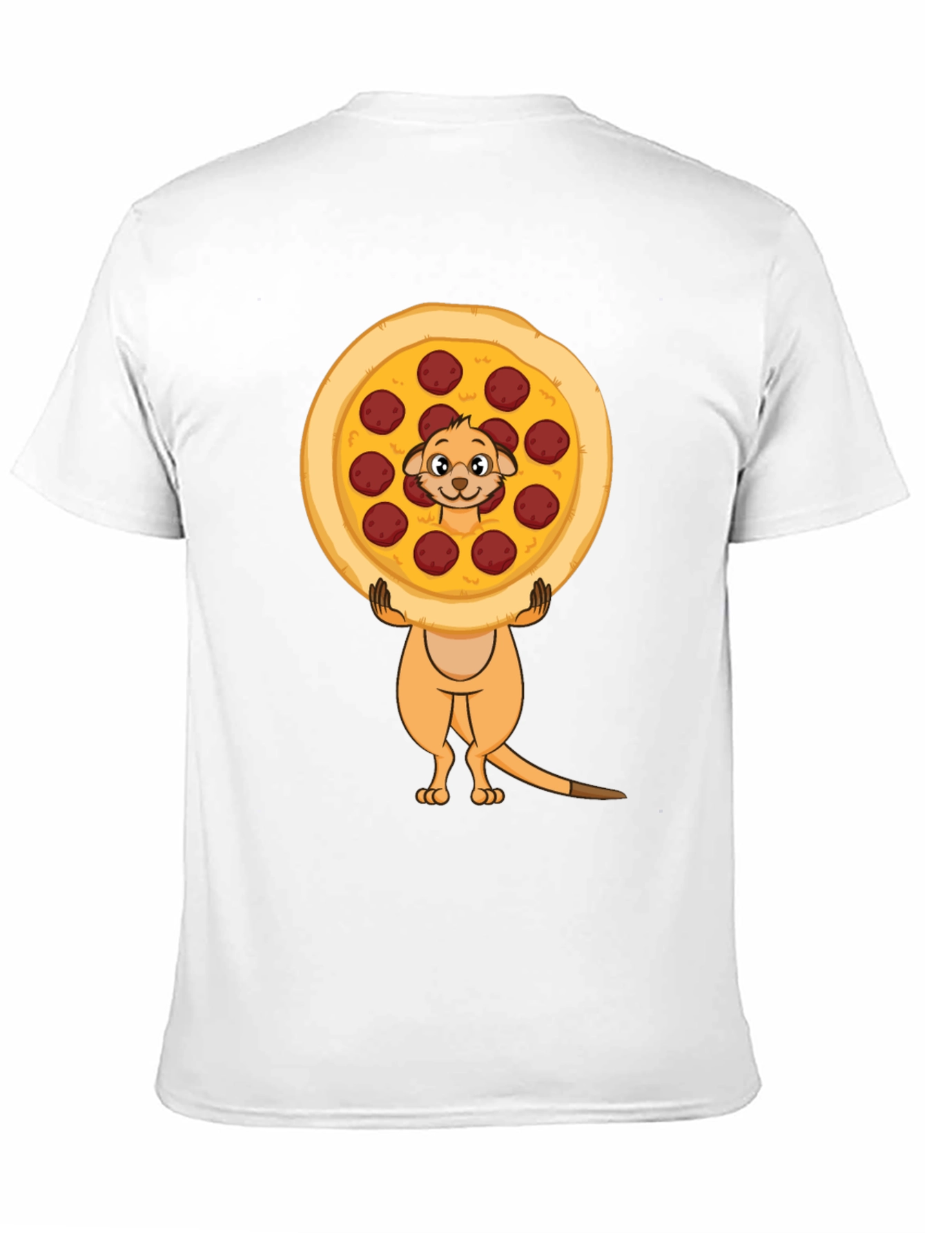 Black Funny Meerkat Pizza Lover Black T-Shirt view 11
