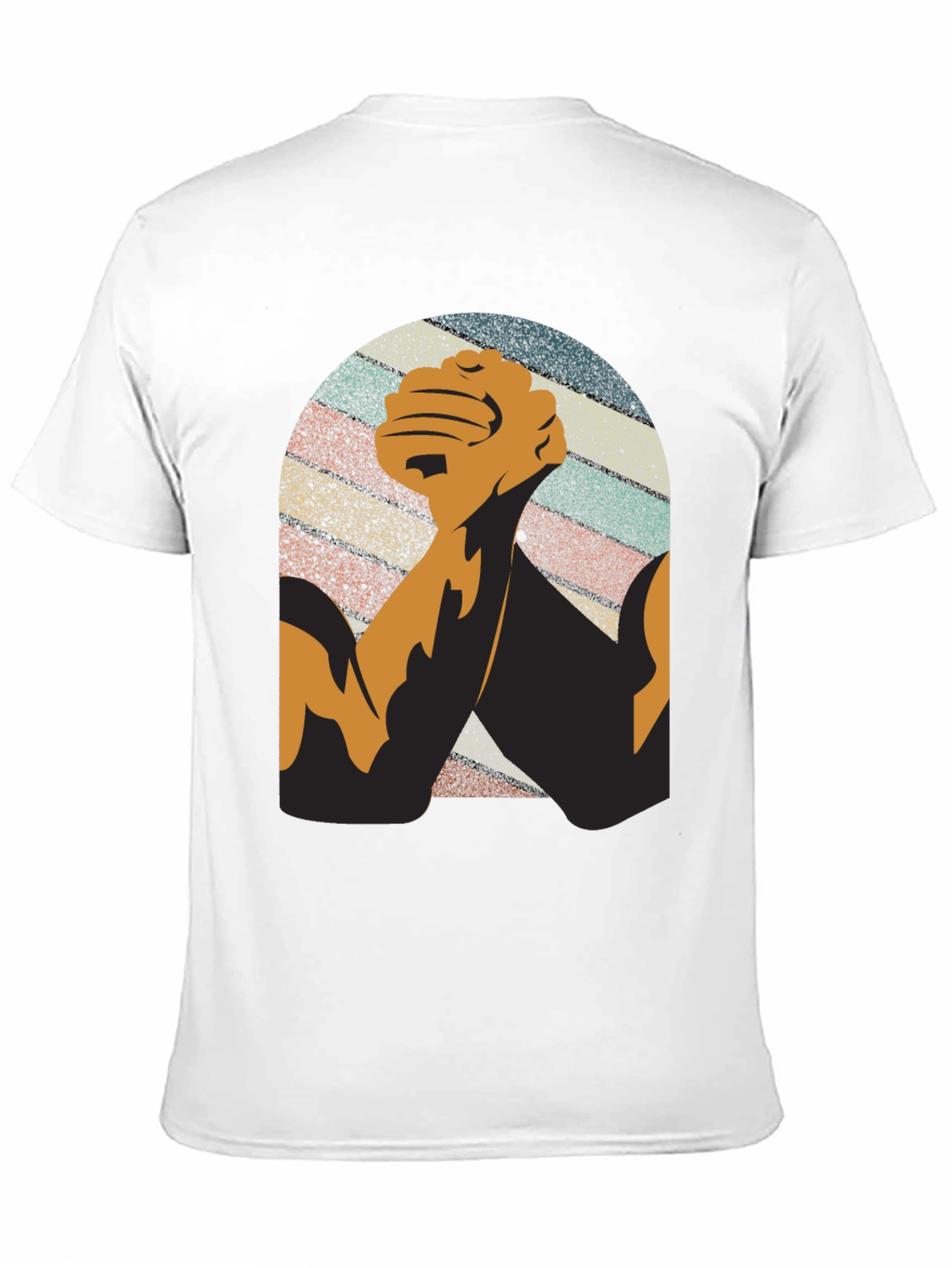 Black Vintage Arm Wrestling Graphic Tee - Black view 11