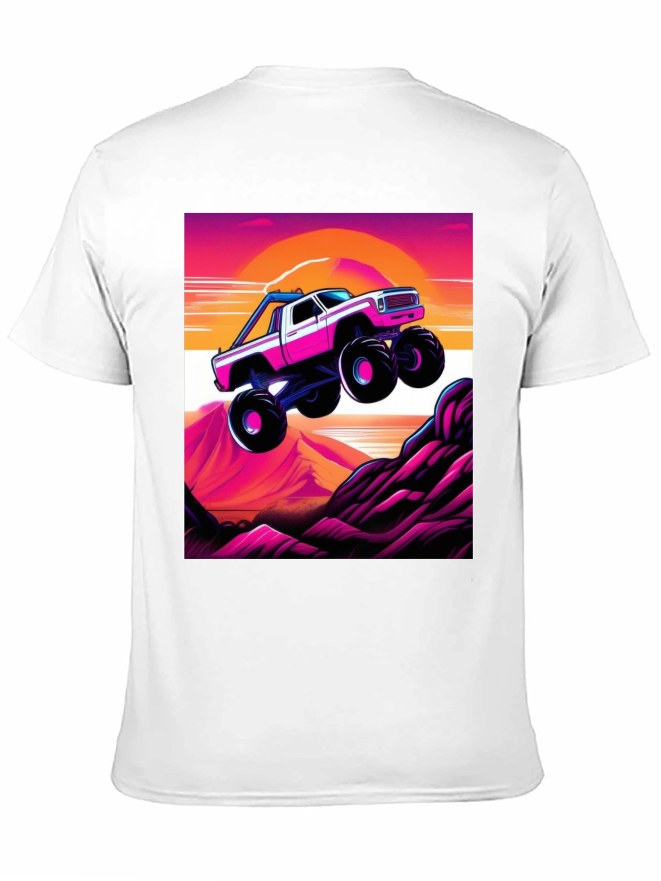 Black Retro Monster Truck Graphic Tee view 11