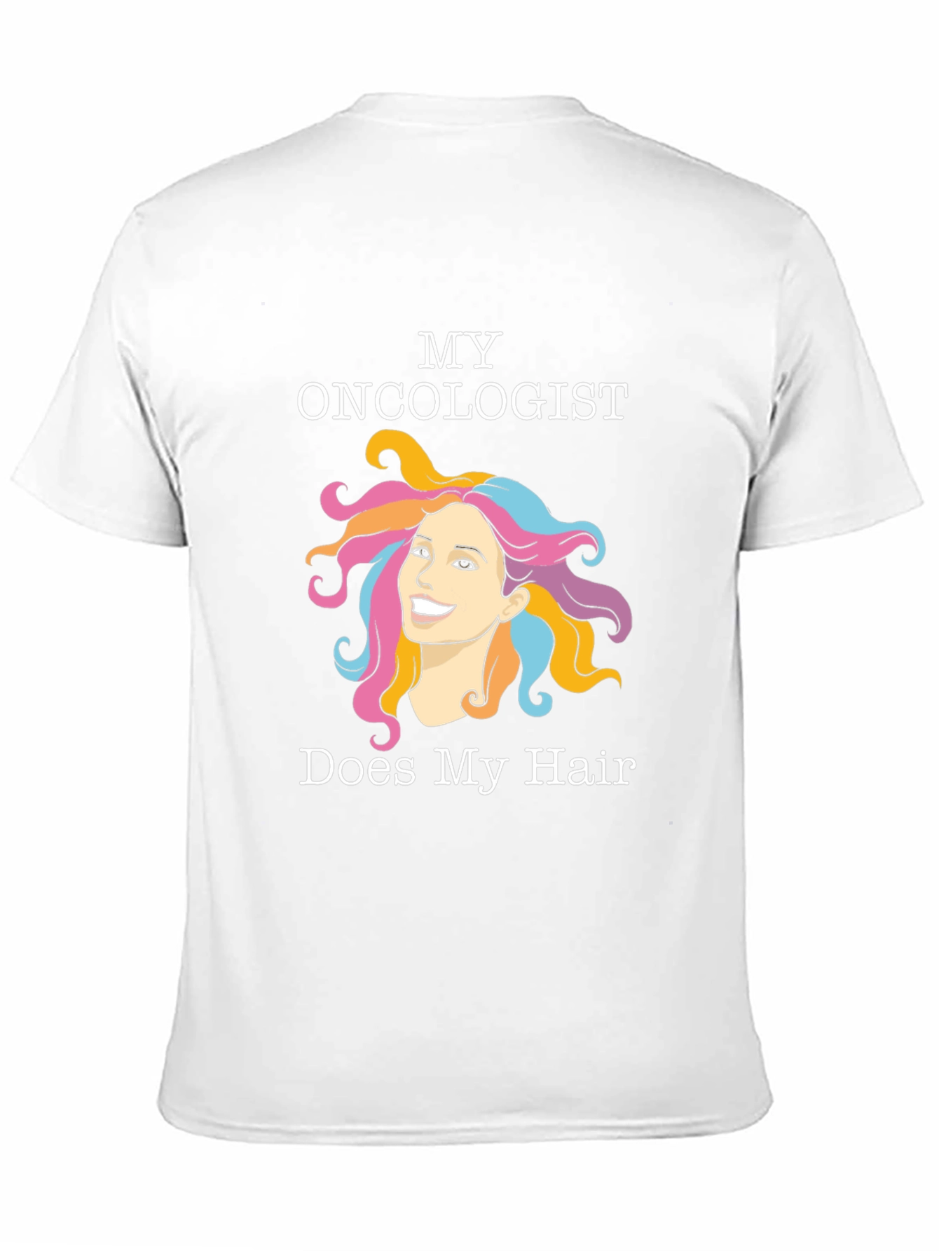 Black Funny Oncology T-Shirt - Hair Design view 11