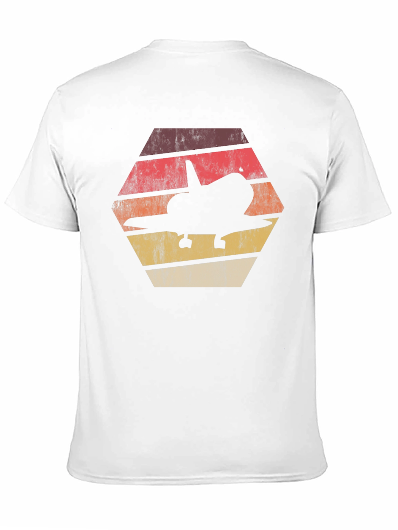 Black Retro Space Shuttle T-Shirt - Vintage Hexagon Design view 11