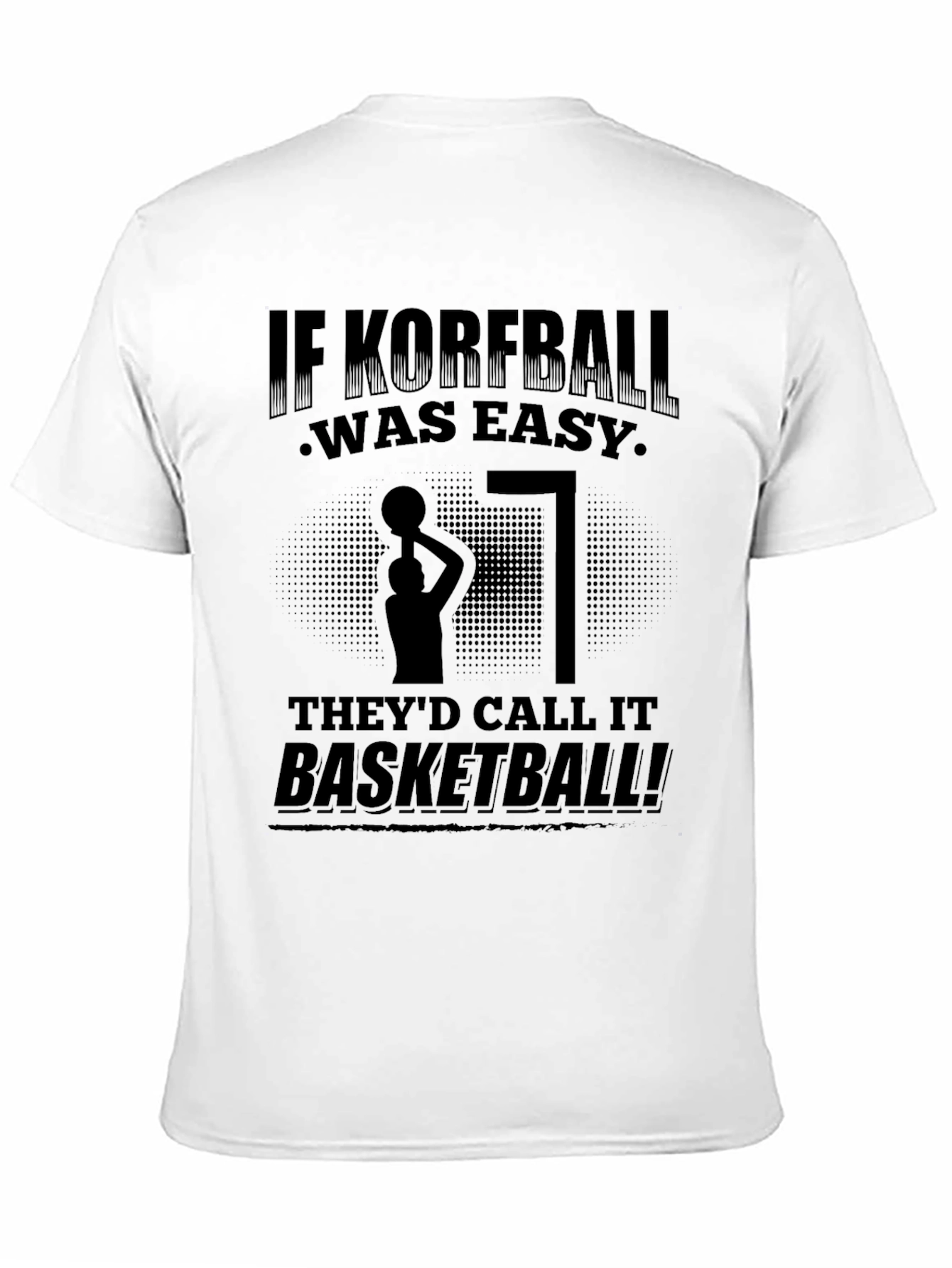 Black Korfball vs Basketball T-Shirt view 11