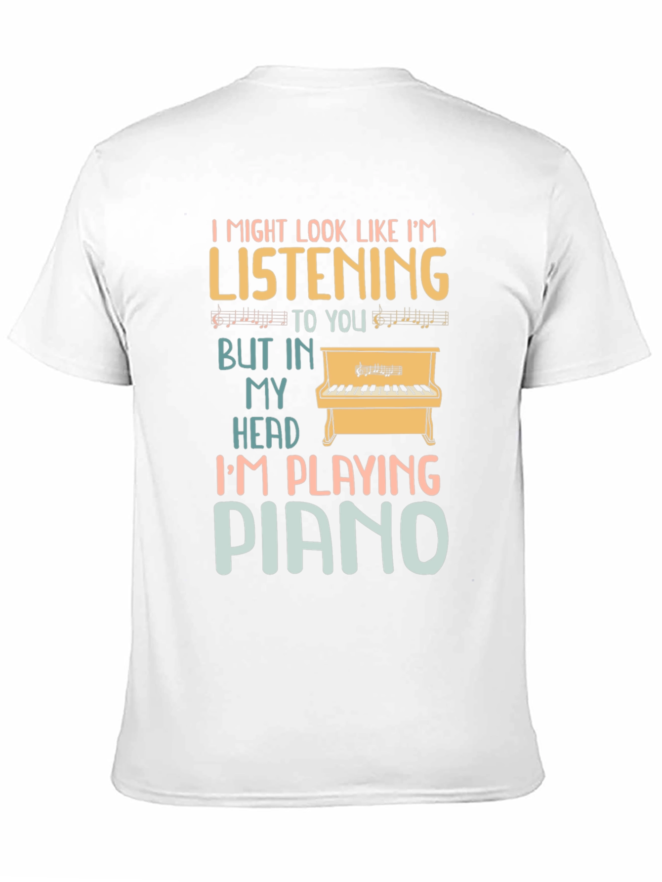 Black Piano Lover T-Shirt: I'm Playing Piano in My Head view 11