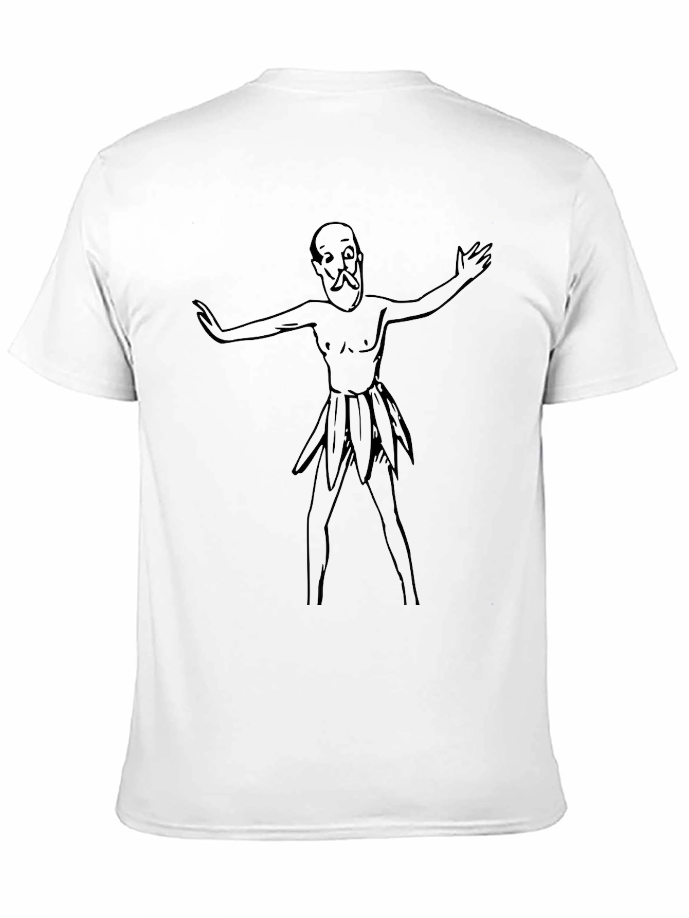 Black Humorous Cartoon Man Black T-Shirt view 11