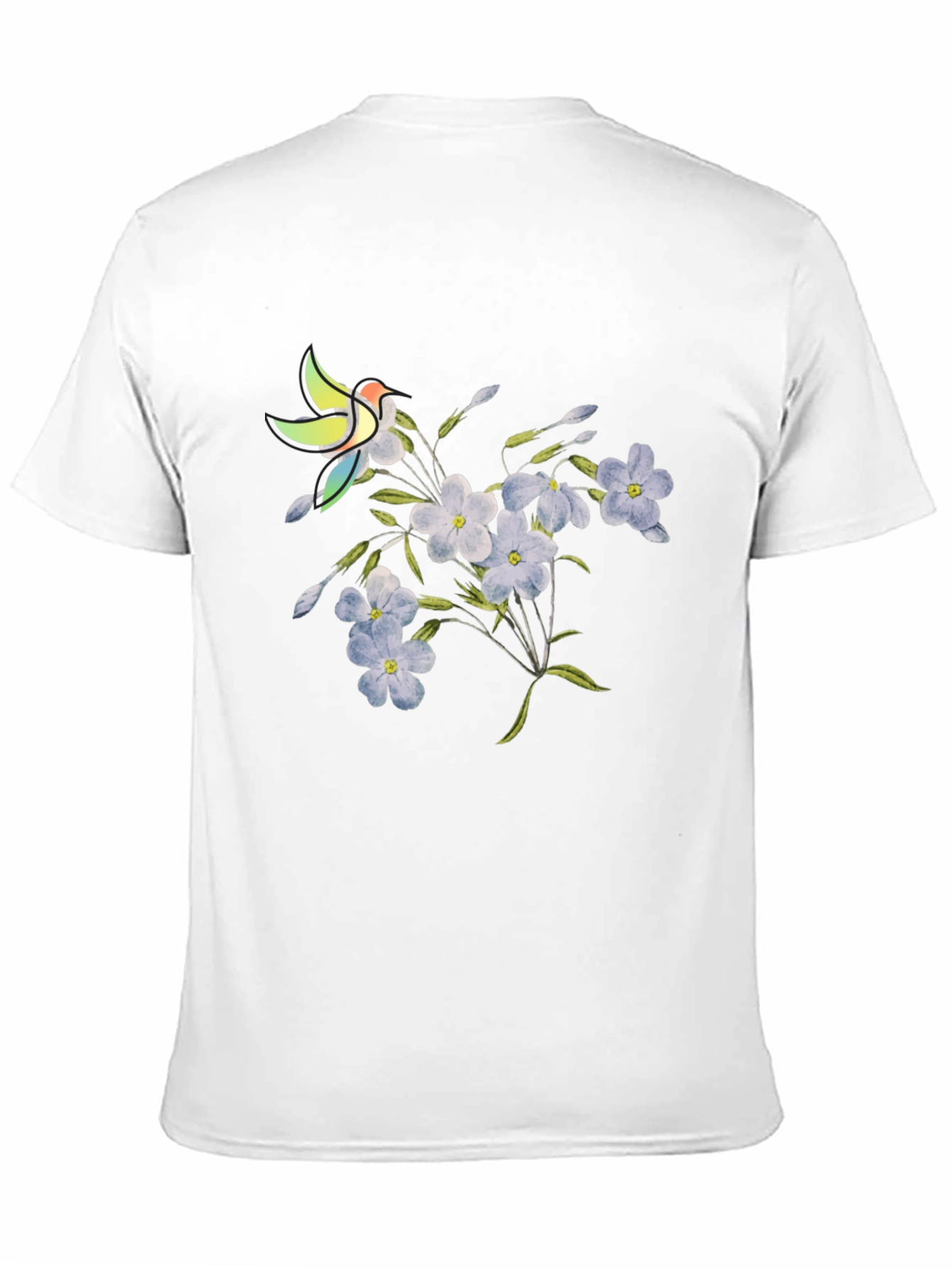 Black Floral & Bird Graphic Tee - Casual Black T-Shirt view 11