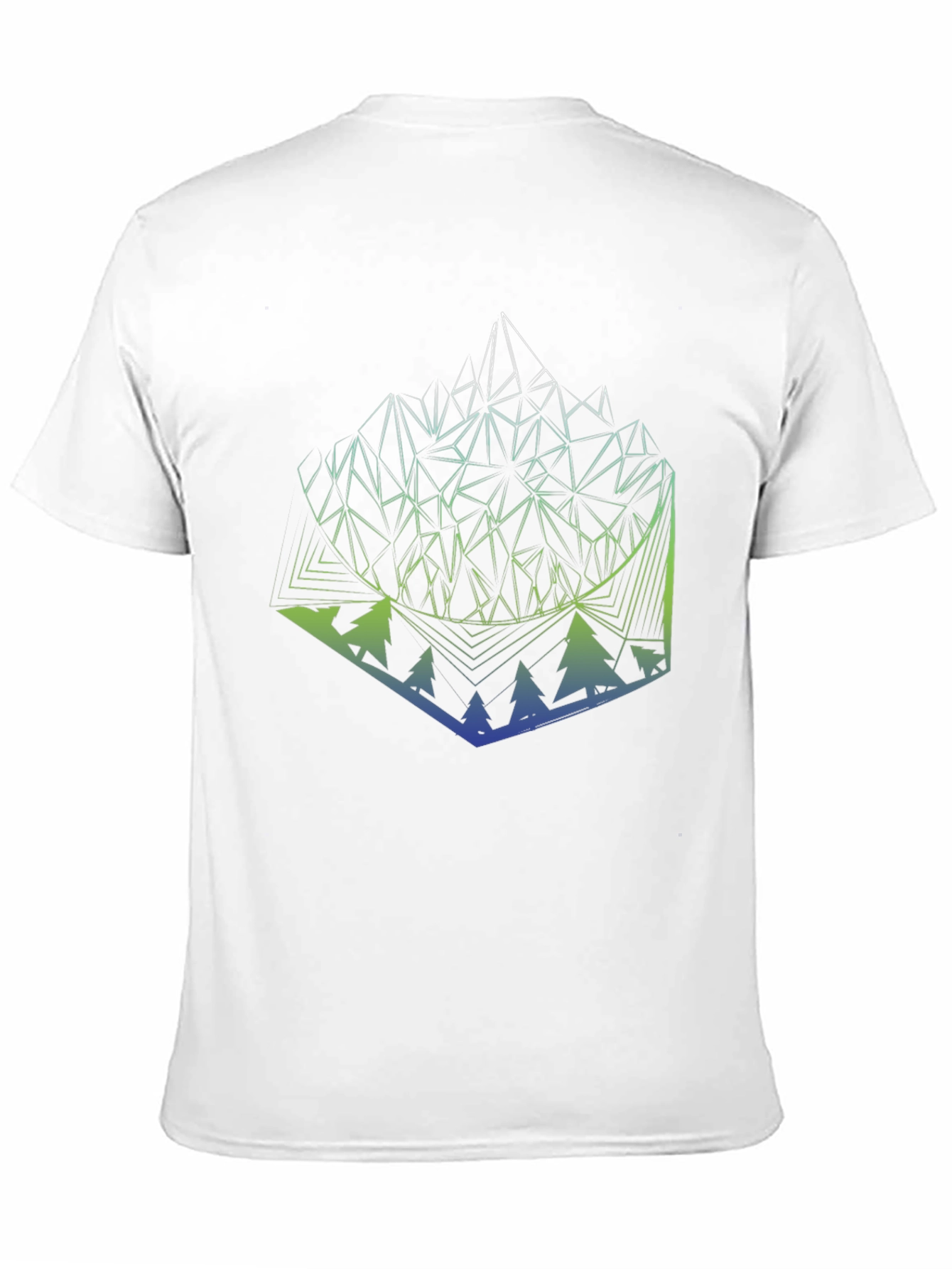 Black Geometric Mountain & Forest Graphic Tee - Modern Style view 11