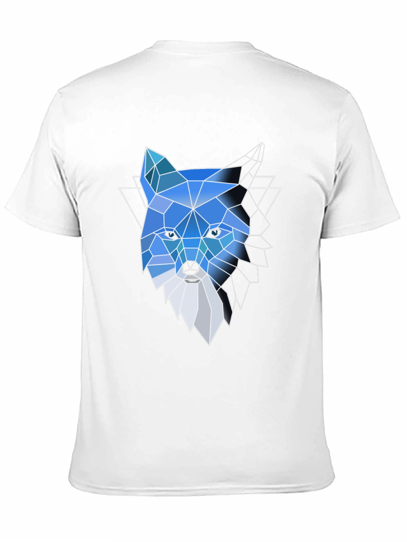 Black Geometric Fox Graphic Tee - Modern Crew Neck T-Shirt view 11