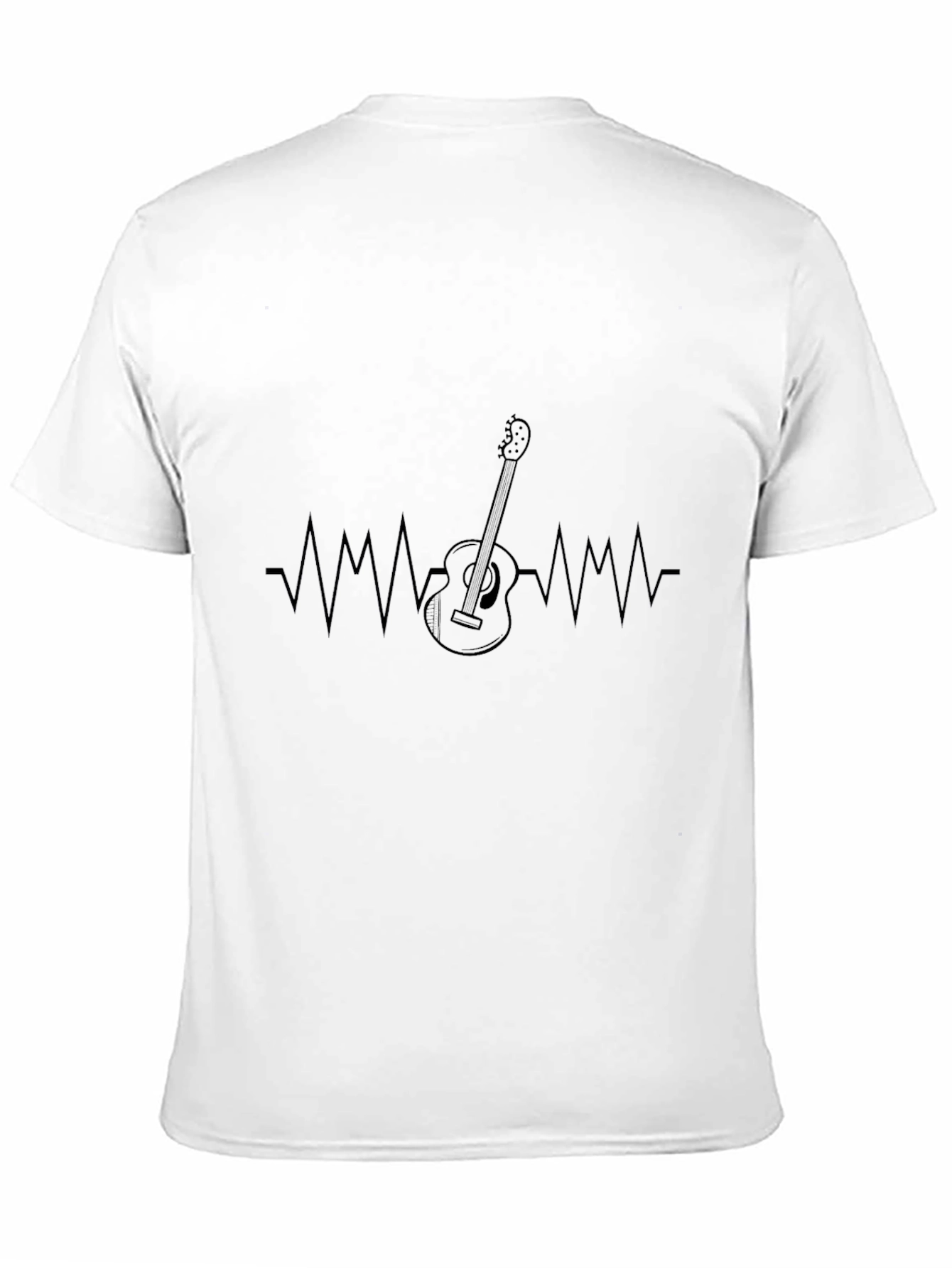 Black Guitar Heartbeat T-Shirt - Music Lover Tee view 11