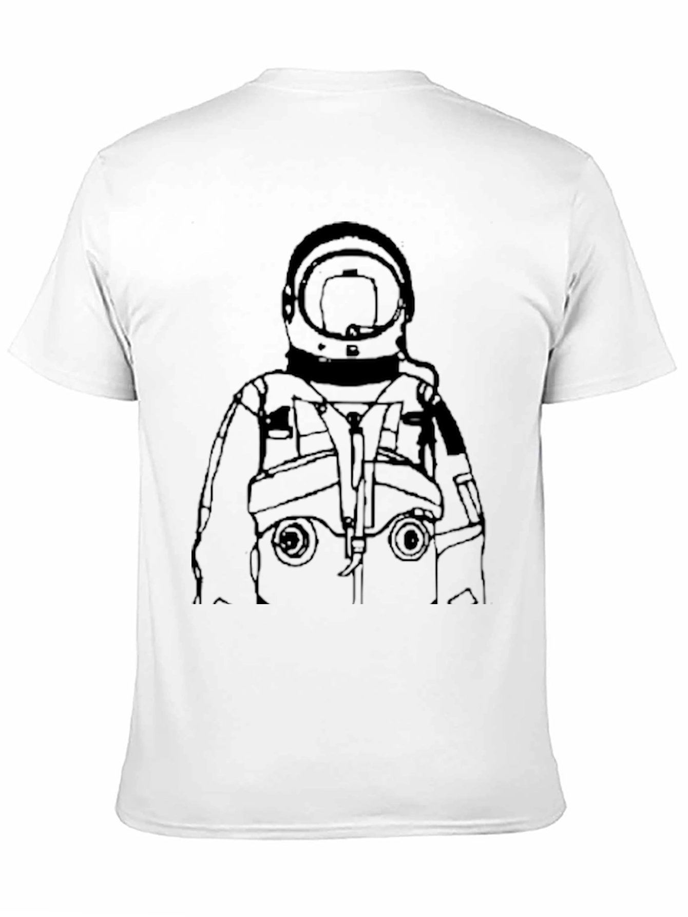 Black Astronaut Outline Graphic Tee - Black view 11