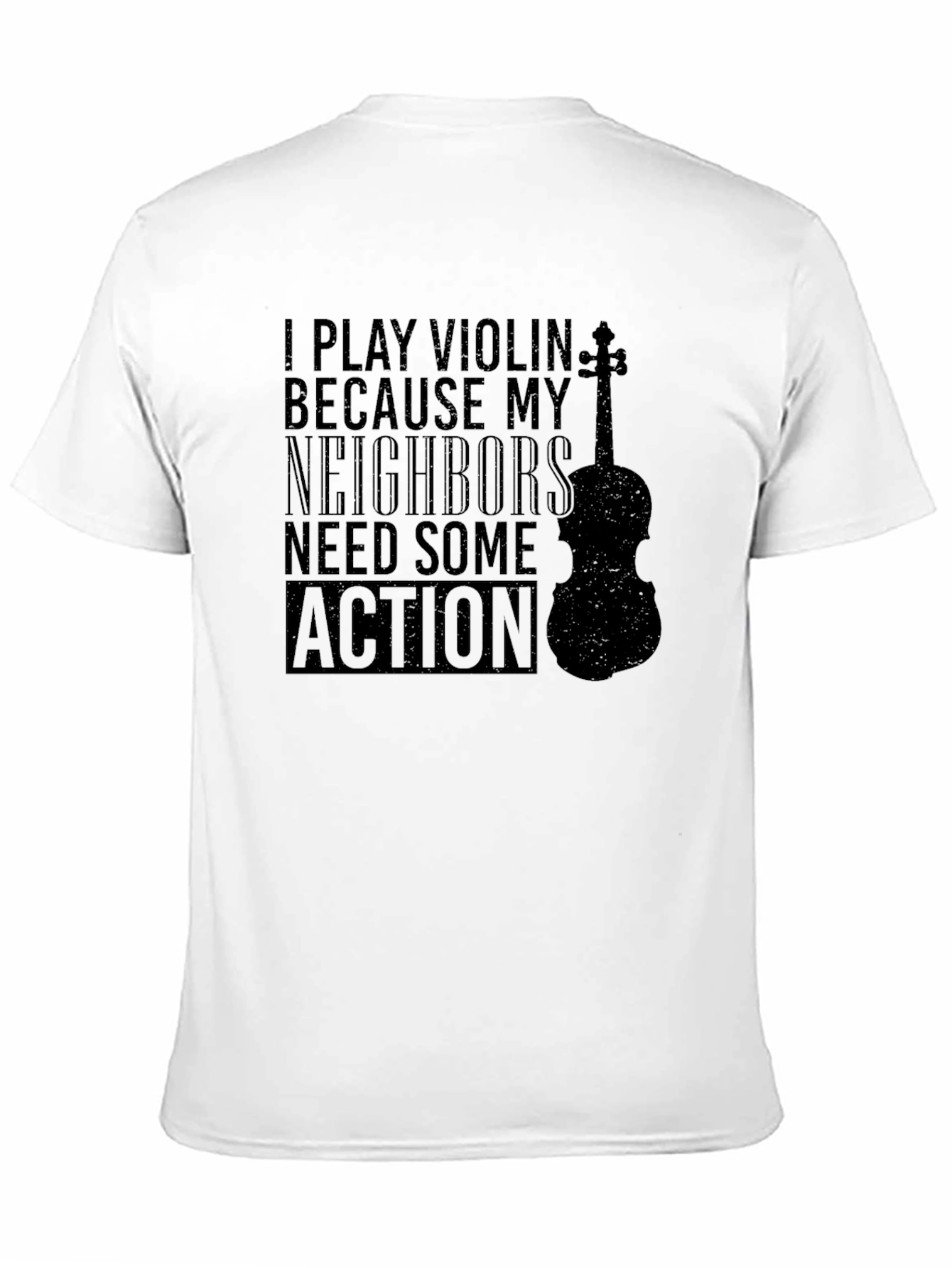 Black Violin Player T-Shirt - "Need Some Action" Humor Tee view 11