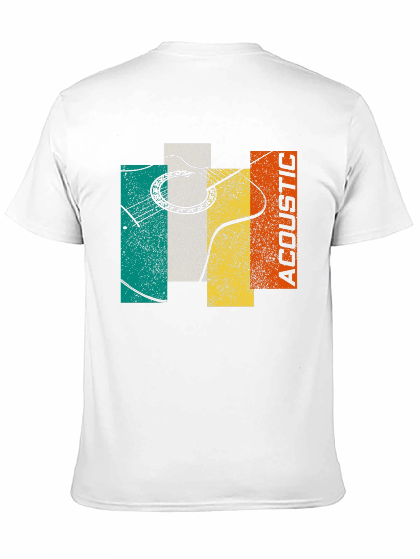 Black Acoustic Guitar Graphic Tee - Retro Music Shirt view 11