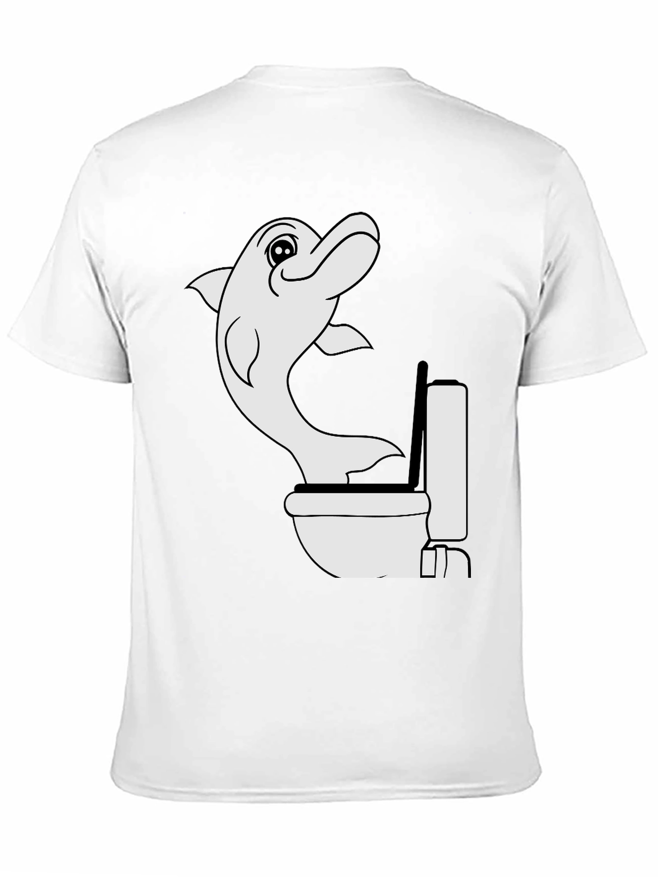 Black Dolphin Toilet Humor Black T-Shirt view 11
