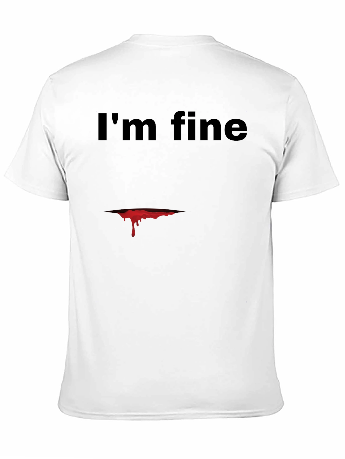 Black I'm Fine Graphic Tee - Dark Humor T-Shirt view 11