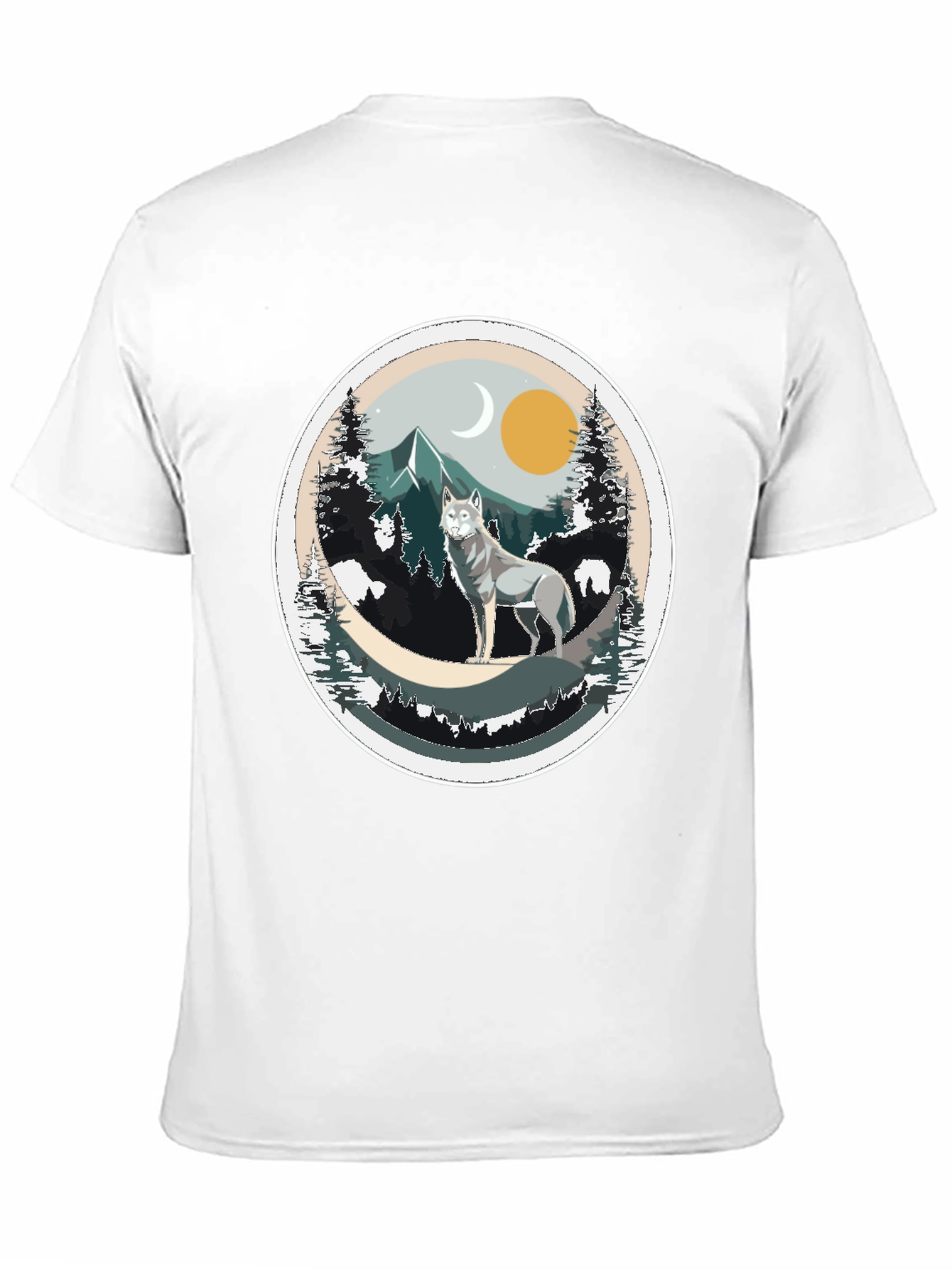Black Wolf Mountain Graphic Tee - Nature Inspired T-Shirt view 11
