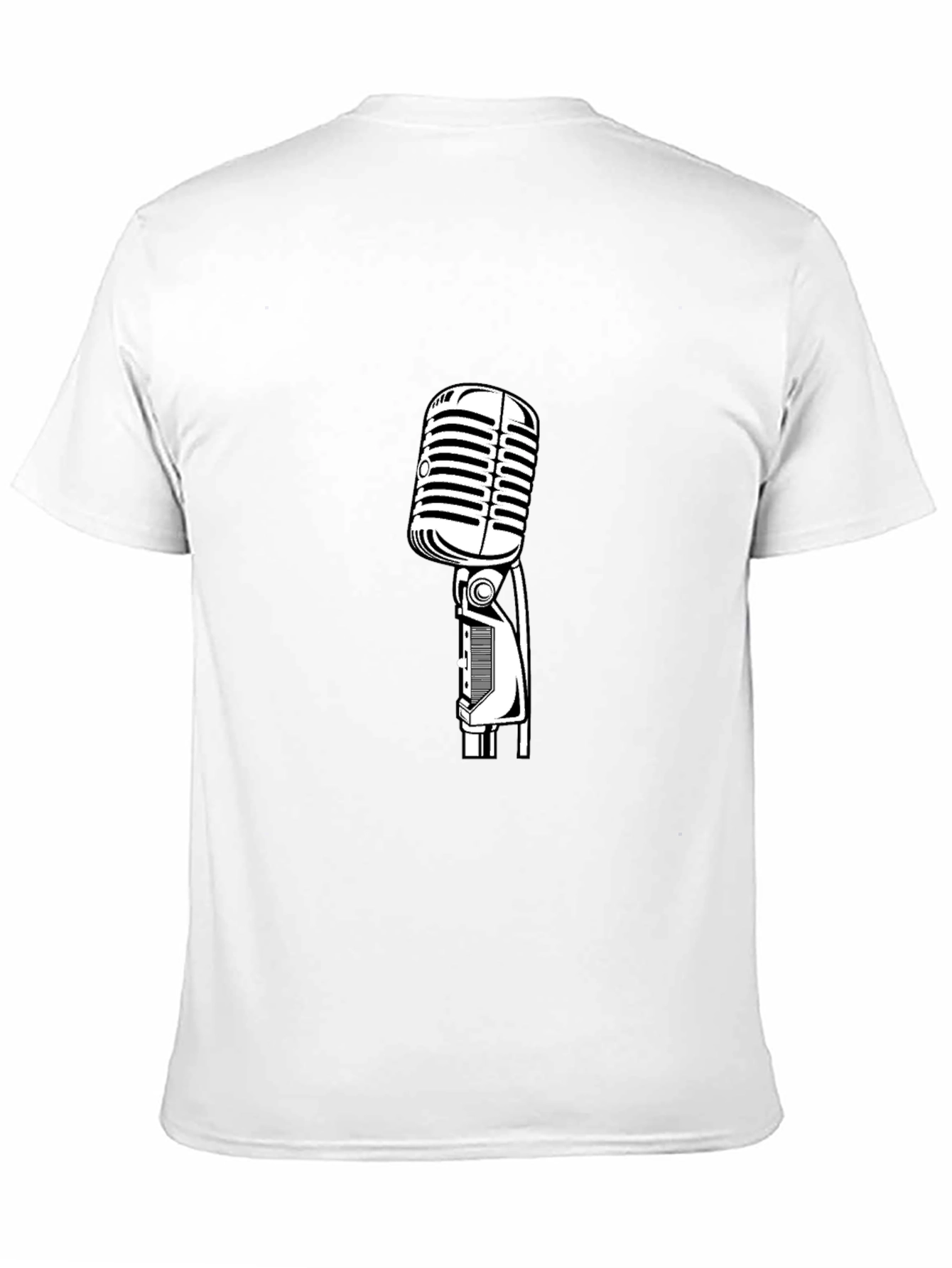 Black Vintage Microphone Graphic Tee - Classic Vocal Style! view 11