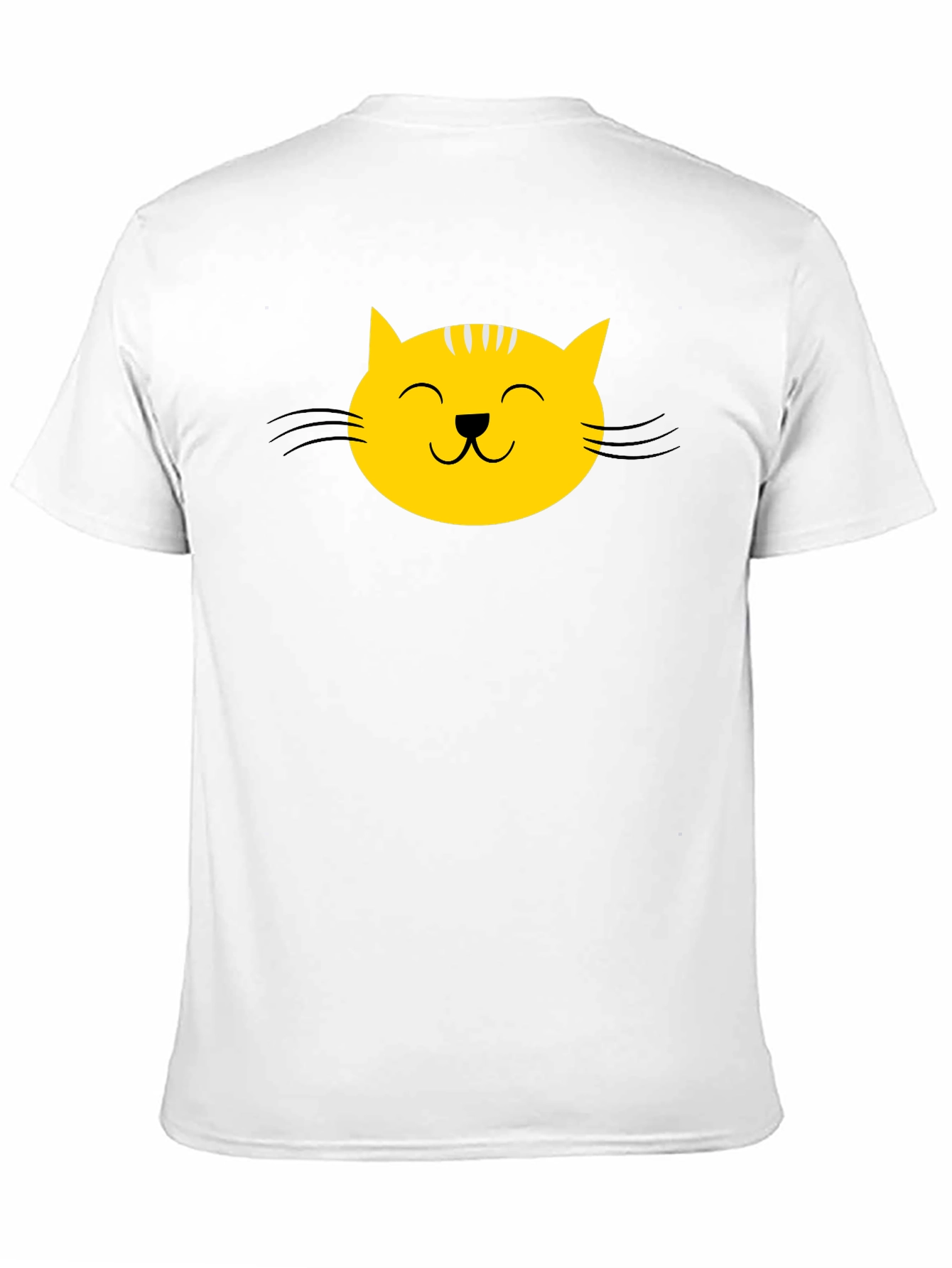 Black Black T-Shirt with Yellow Cat Face Graphic view 11