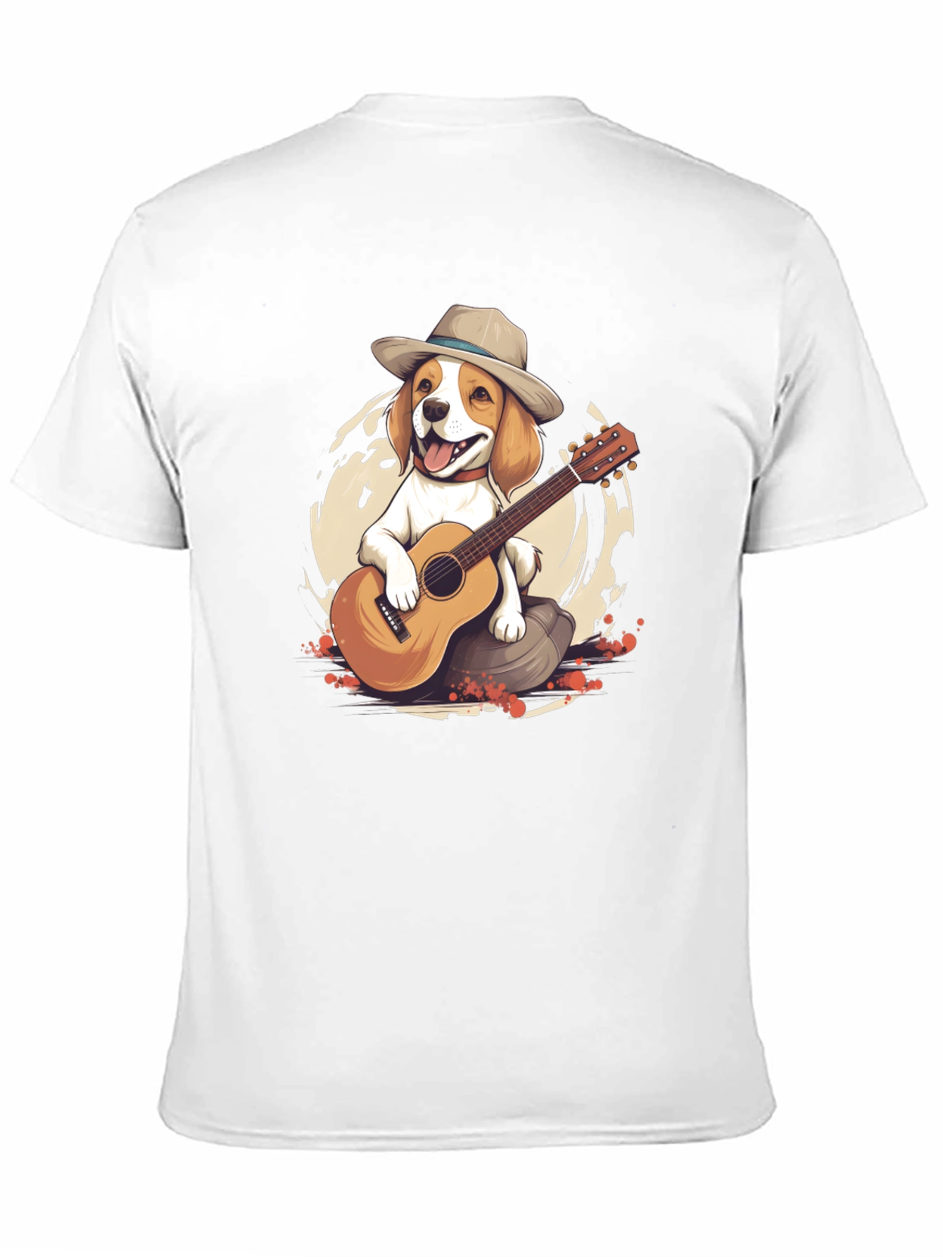 Black Dog Playing Guitar Graphic T-Shirt view 11