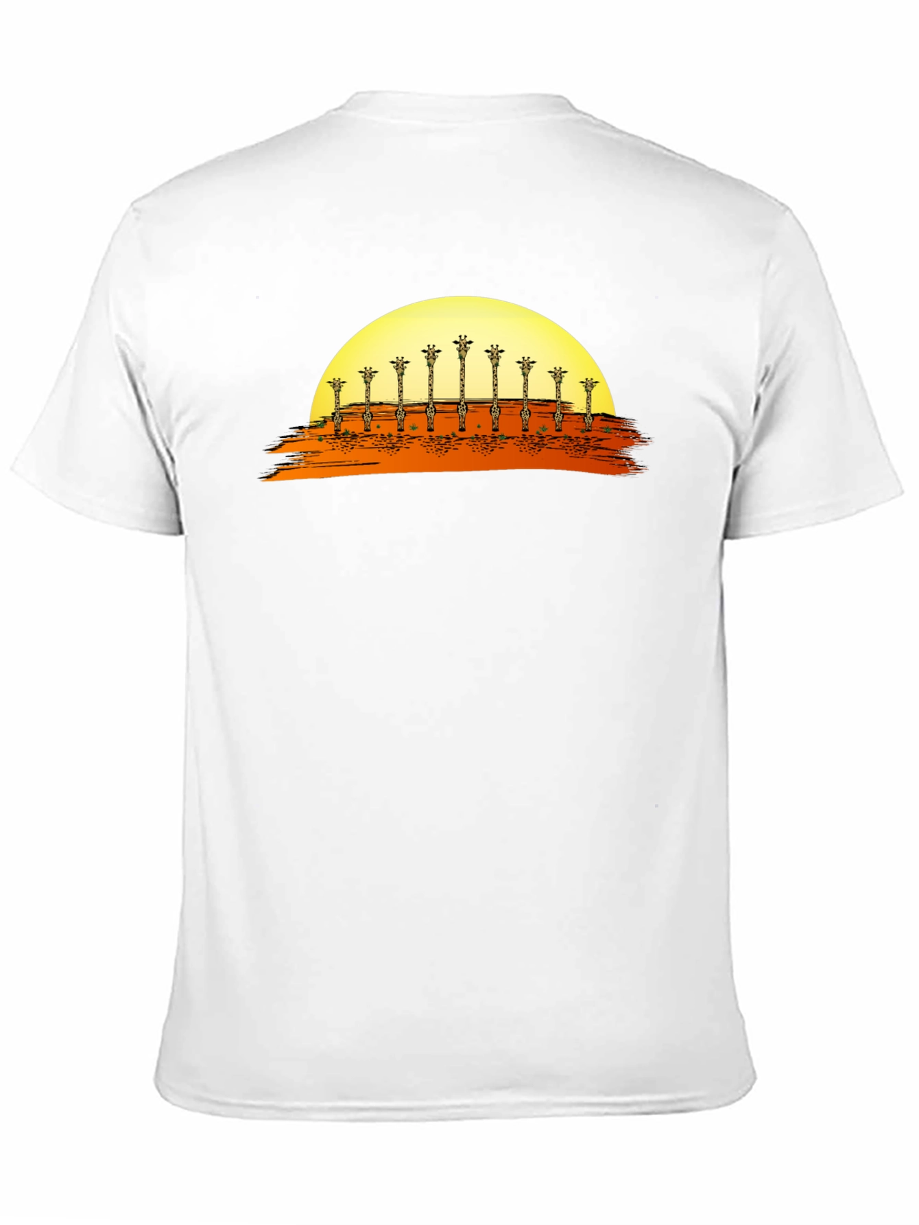 Black Giraffe Sunset Graphic T-Shirt view 11