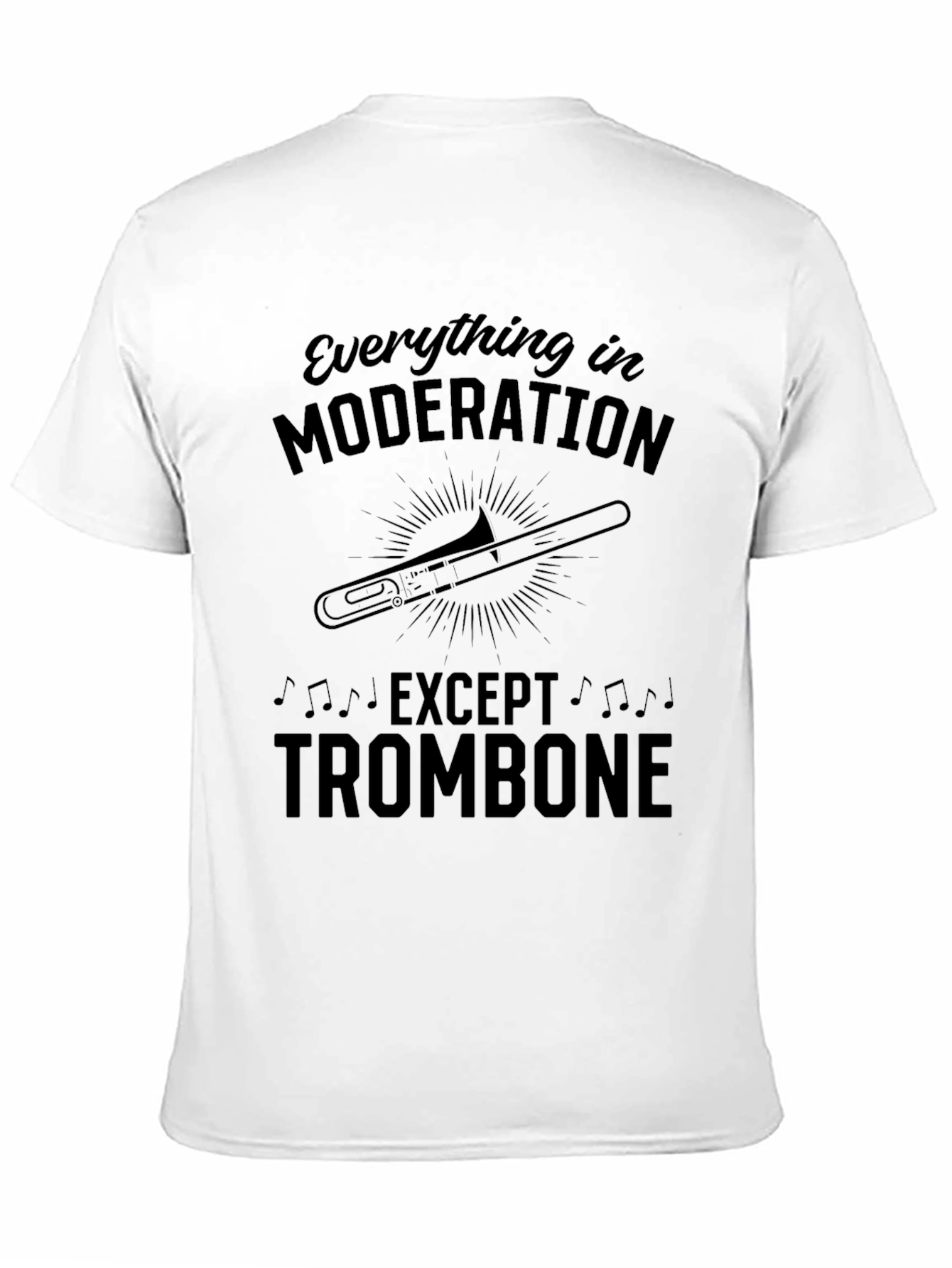 Black Moderation Except Trombone Graphic Tee view 11