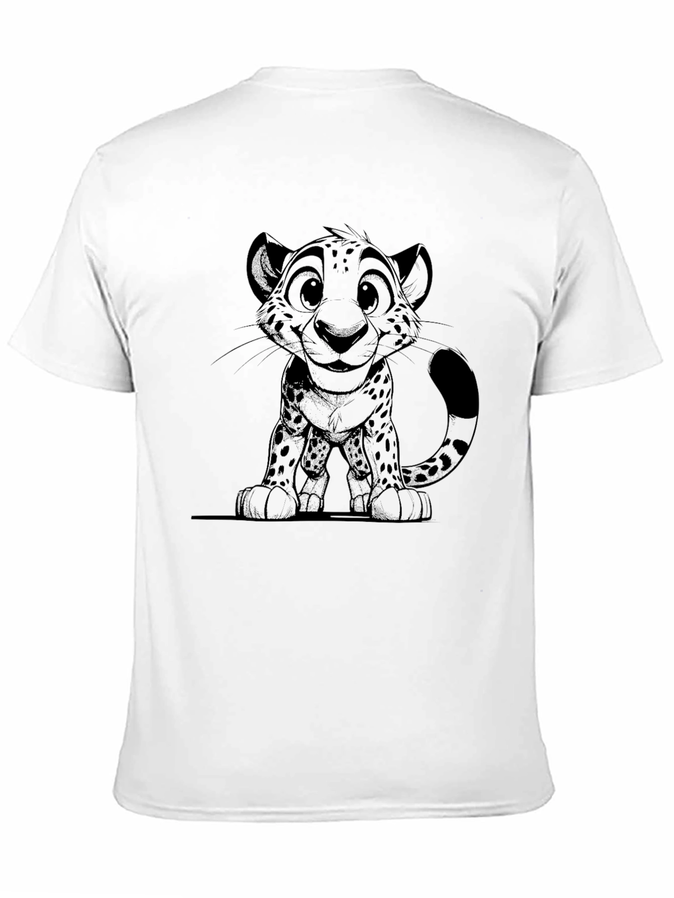 Black Cheetah Cub Graphic Tee - Soft Cotton Blend view 11