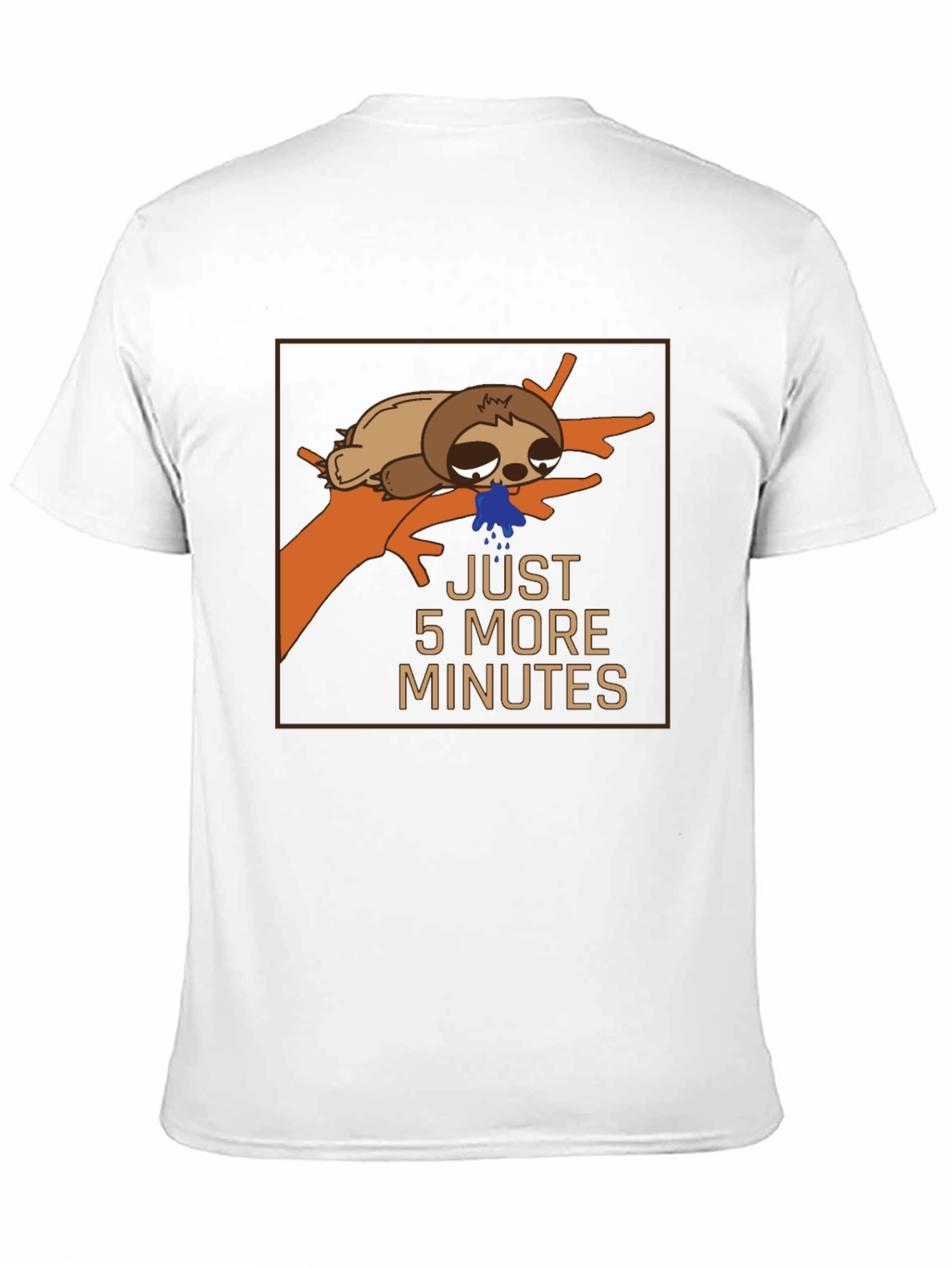 Black Lazy Sloth Graphic T-Shirt - "Just 5 More Minutes" view 11