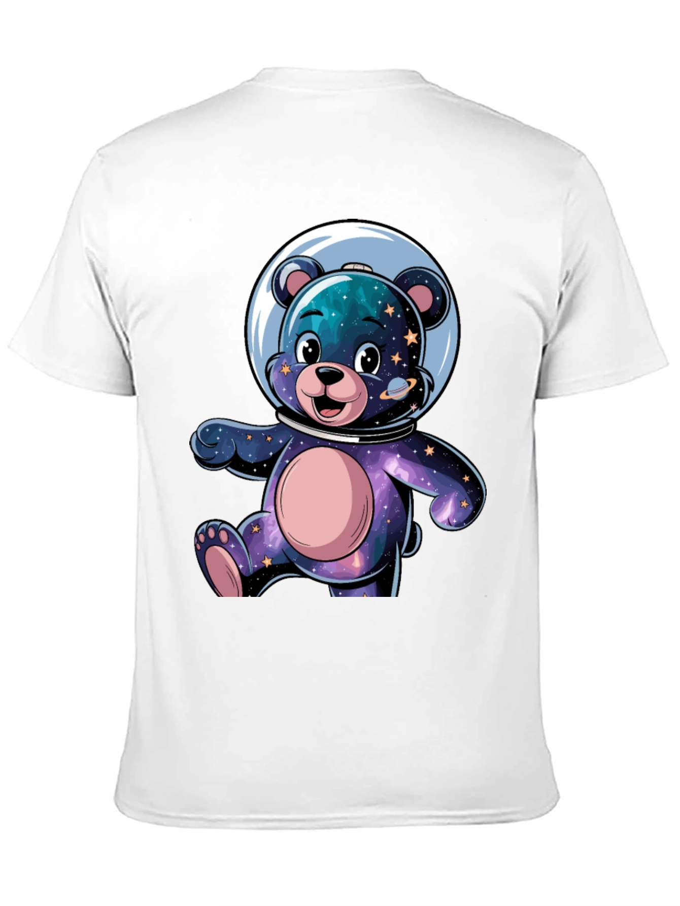 Black Astronaut Bear Graphic Tee - Galaxy Design view 11