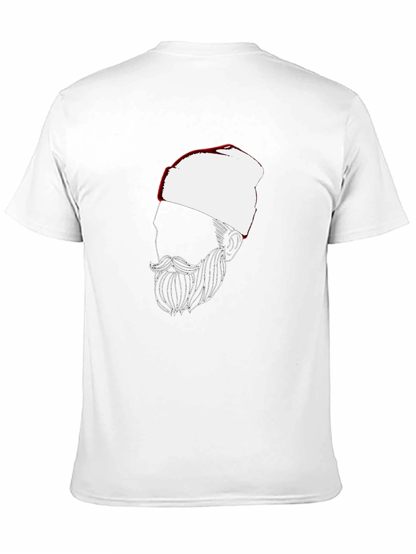 Black Men's Black T-Shirt with Bearded Man Graphic view 11