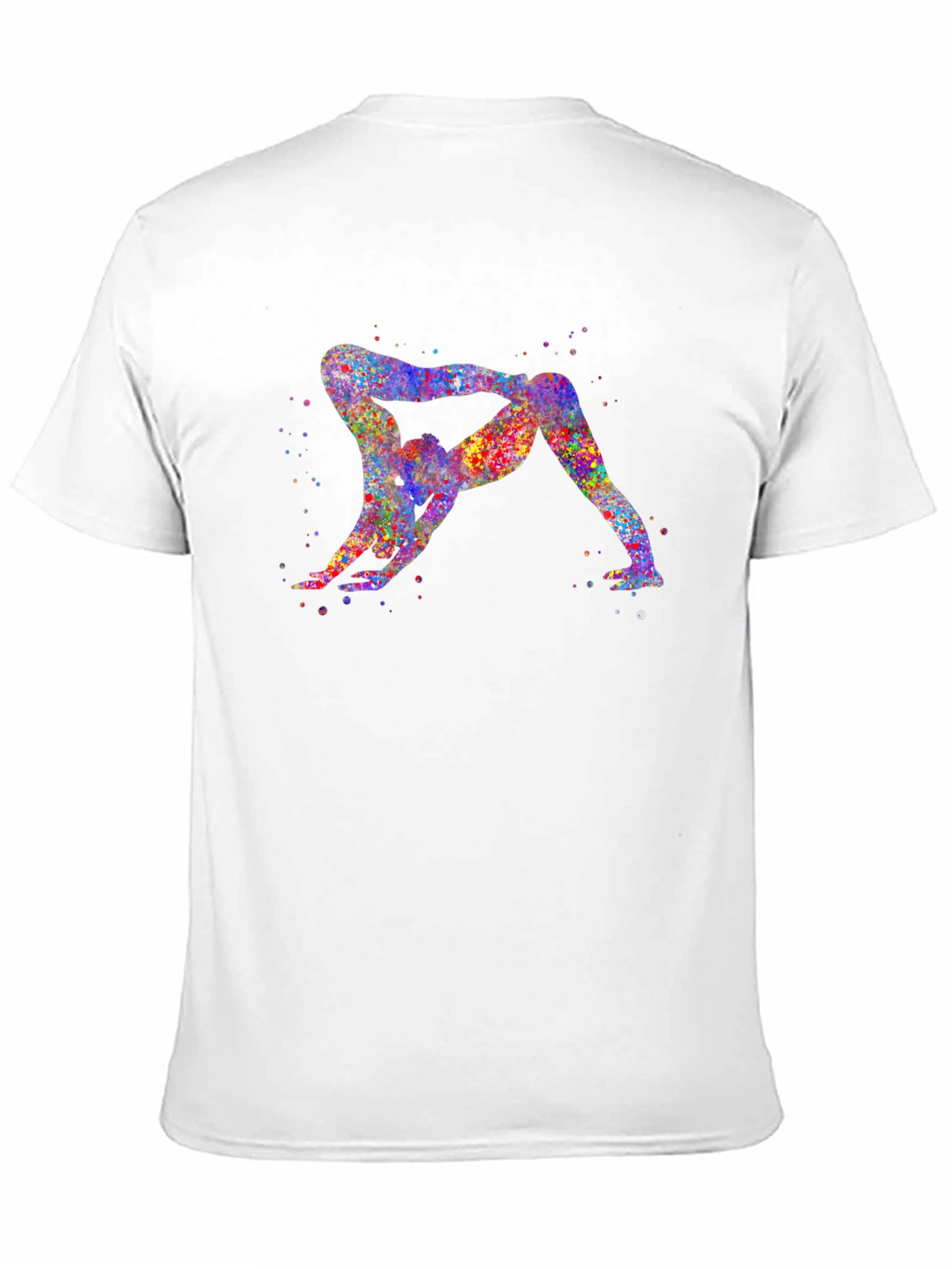 Black Yoga Couple Watercolor Graphic Tee - Unisex Black T-Shirt view 11
