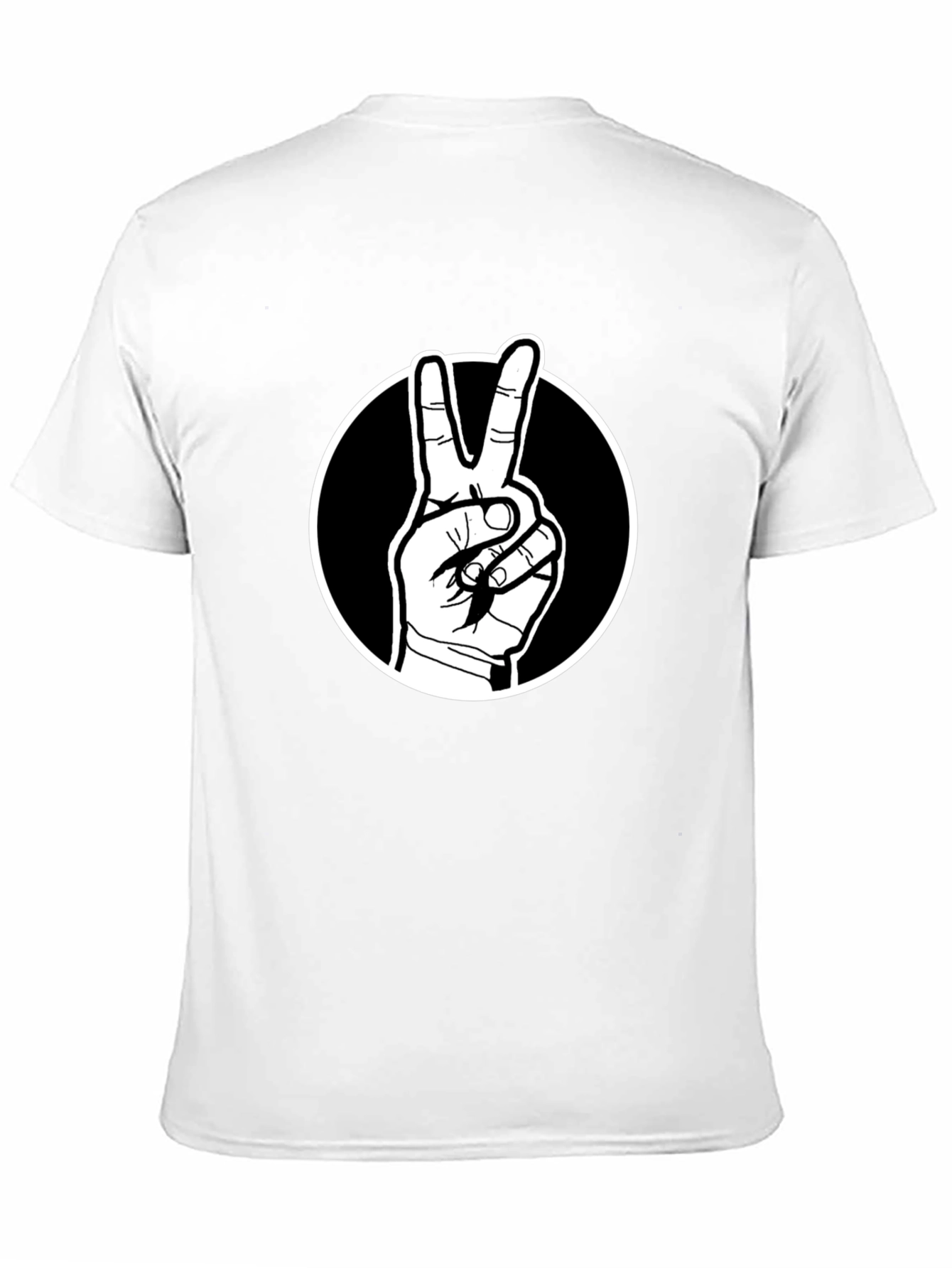 Black Peace Sign Graphic Tee - Black Cotton T-Shirt view 11