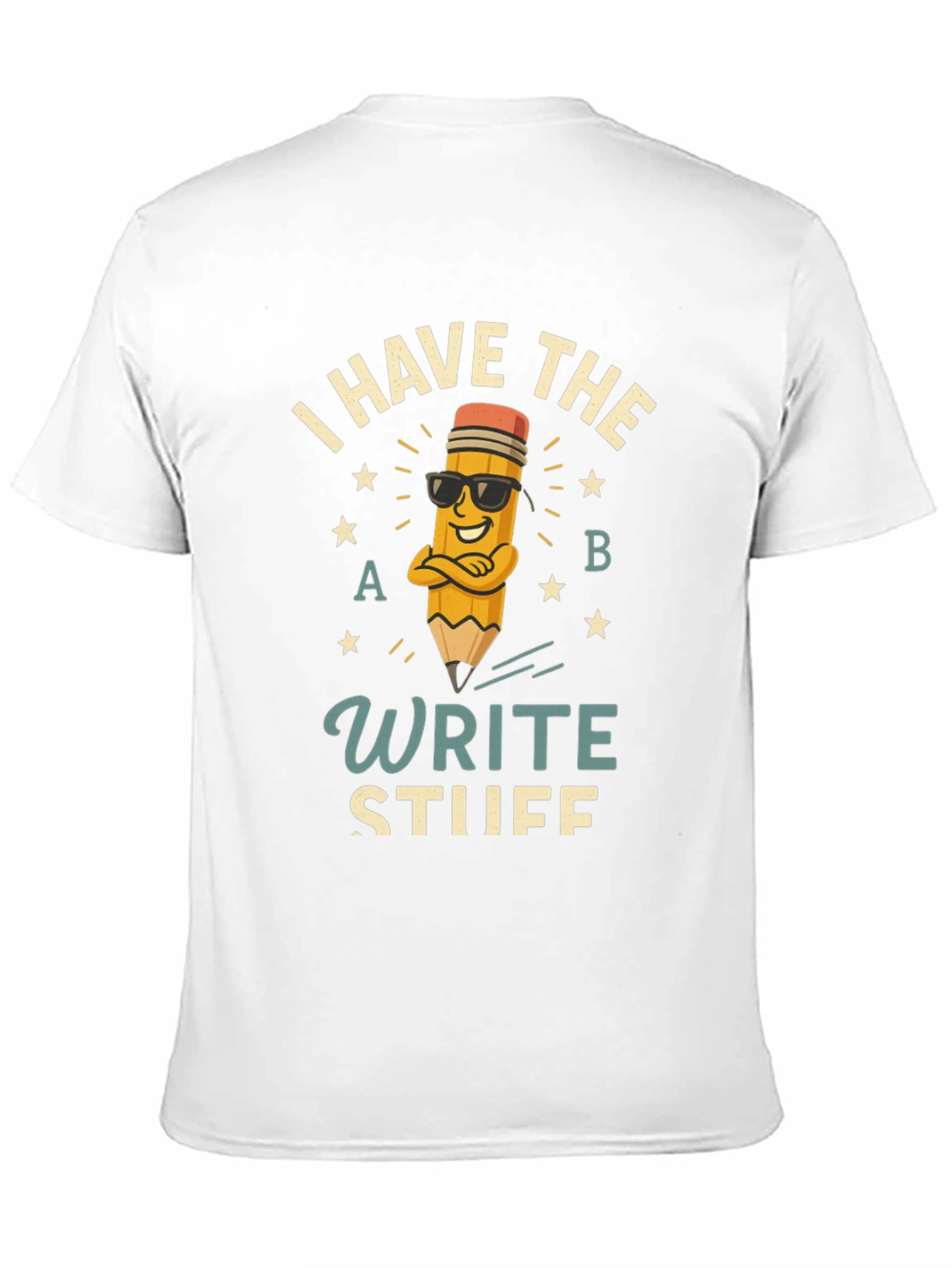Black Write Stuff T-Shirt - Funny Pencil Design view 11