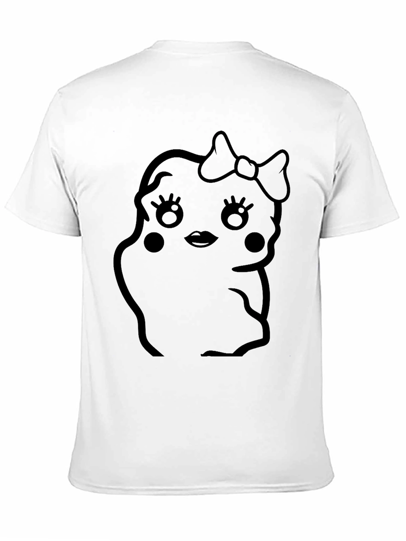 Black Kawaii Potato Girl Graphic Tee - Black Cotton Comfort view 11