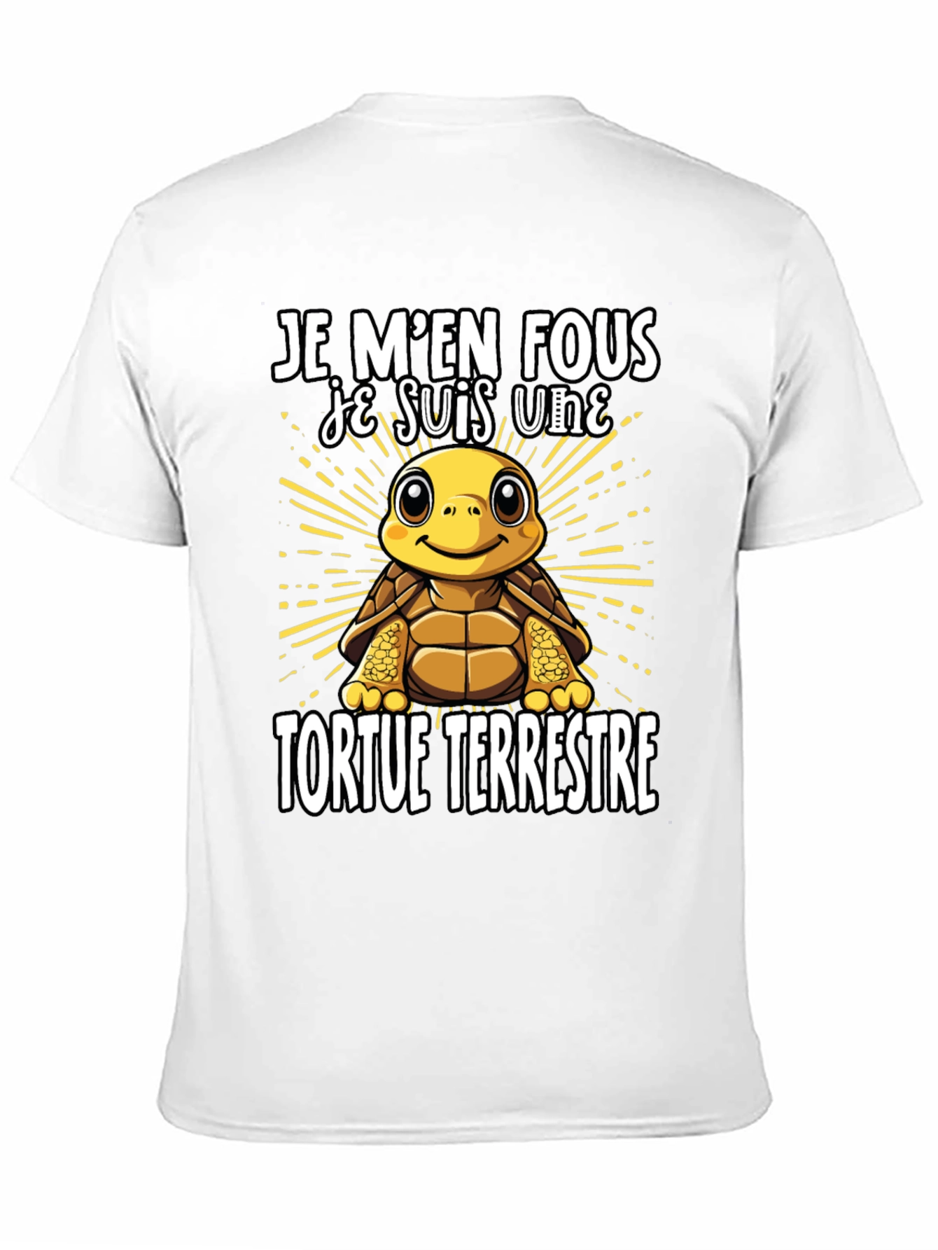 Black Funny French Turtle T-Shirt - Je M'en Fous view 11